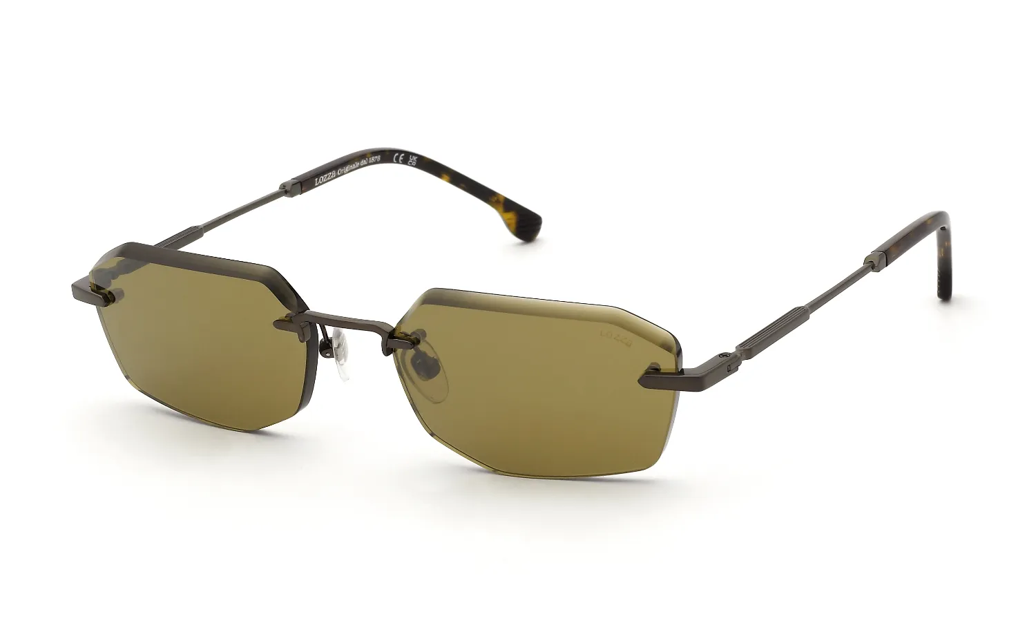 Lozza SL2459 ALICUDI 5 568X Occhiali da sole Metallo Grigio Verde Geometrica Normale Specchiato - immagine 1