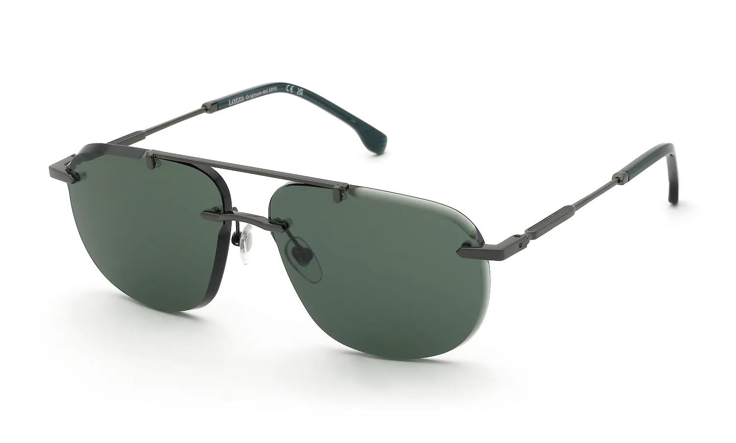 Lozza SL2457 ALICUDI 4 568 Occhiali da sole Metallo Grigio Verde Squadrata Normale - immagine 1