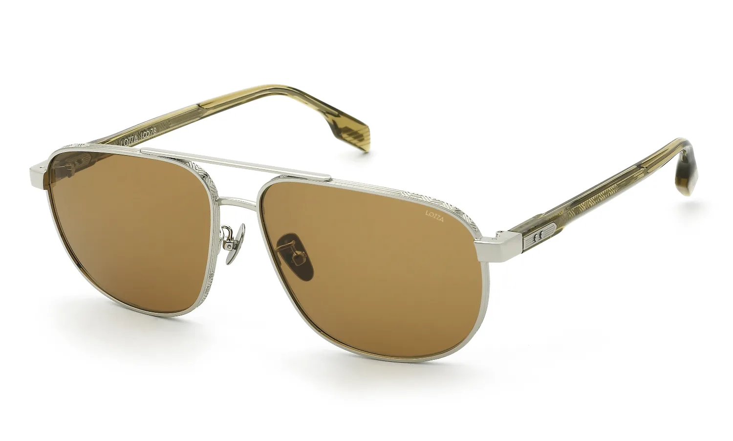 Lozza SL2454M CRESCENDO 2 579K Occhiali da sole Metallo Palladio Marrone Squadrata Normale - immagine 1