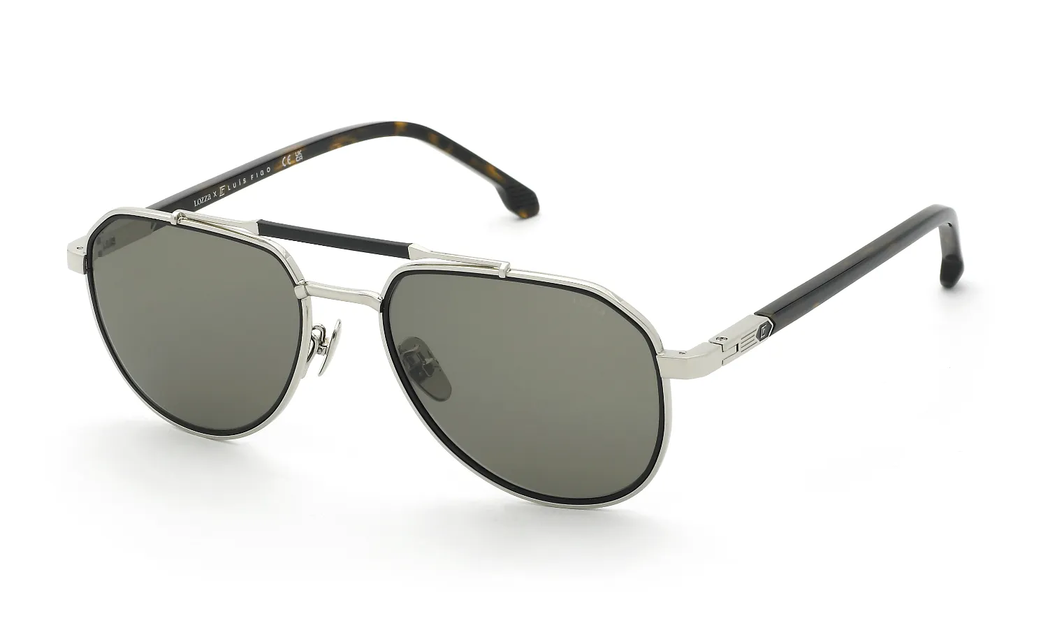Lozza SL2448 579K Occhiali da sole Metallo Palladio Verde Pilot Normale - immagine 1