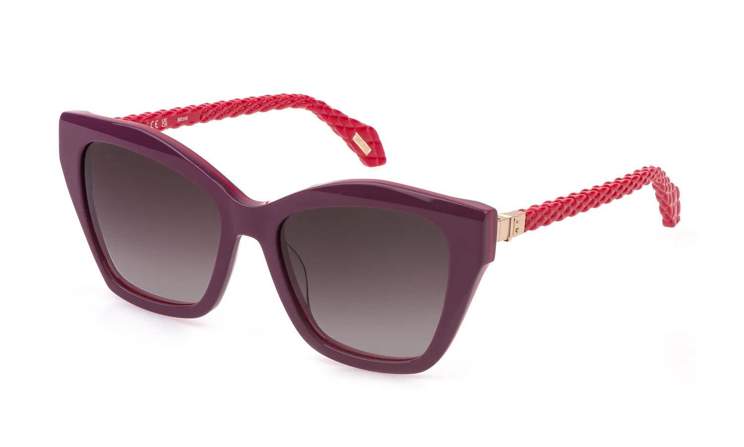 Just Cavalli SJC175 0AHG Occhiali da sole Acetato Viola Fumo Farfalla Normale Sfumato - immagine 1