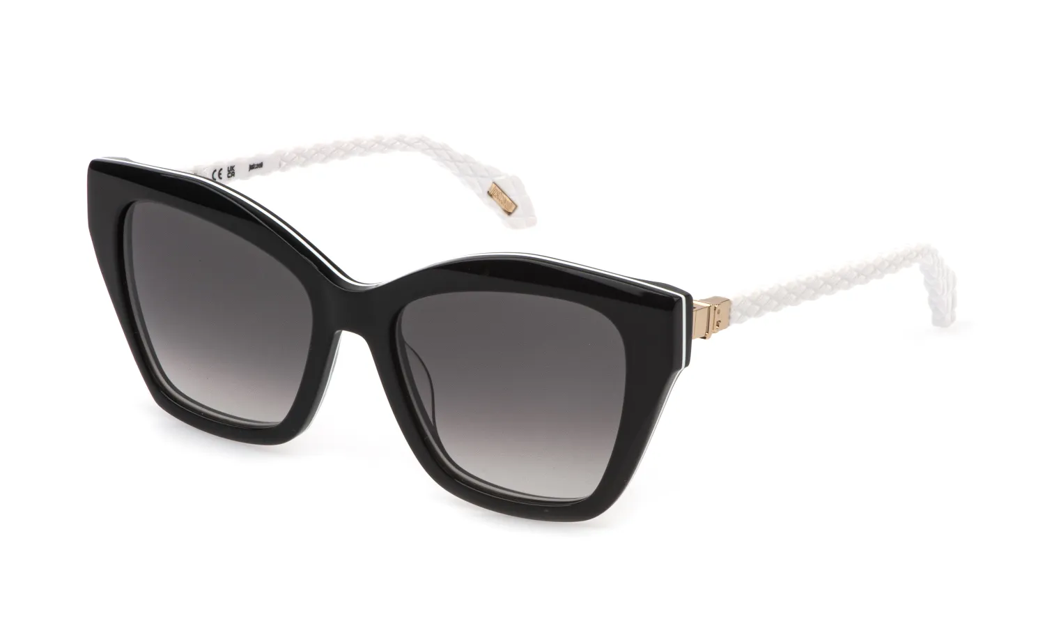 Just Cavalli SJC175 09H9 Occhiali da sole Acetato Nero Fumo Farfalla Normale Sfumato - immagine 1