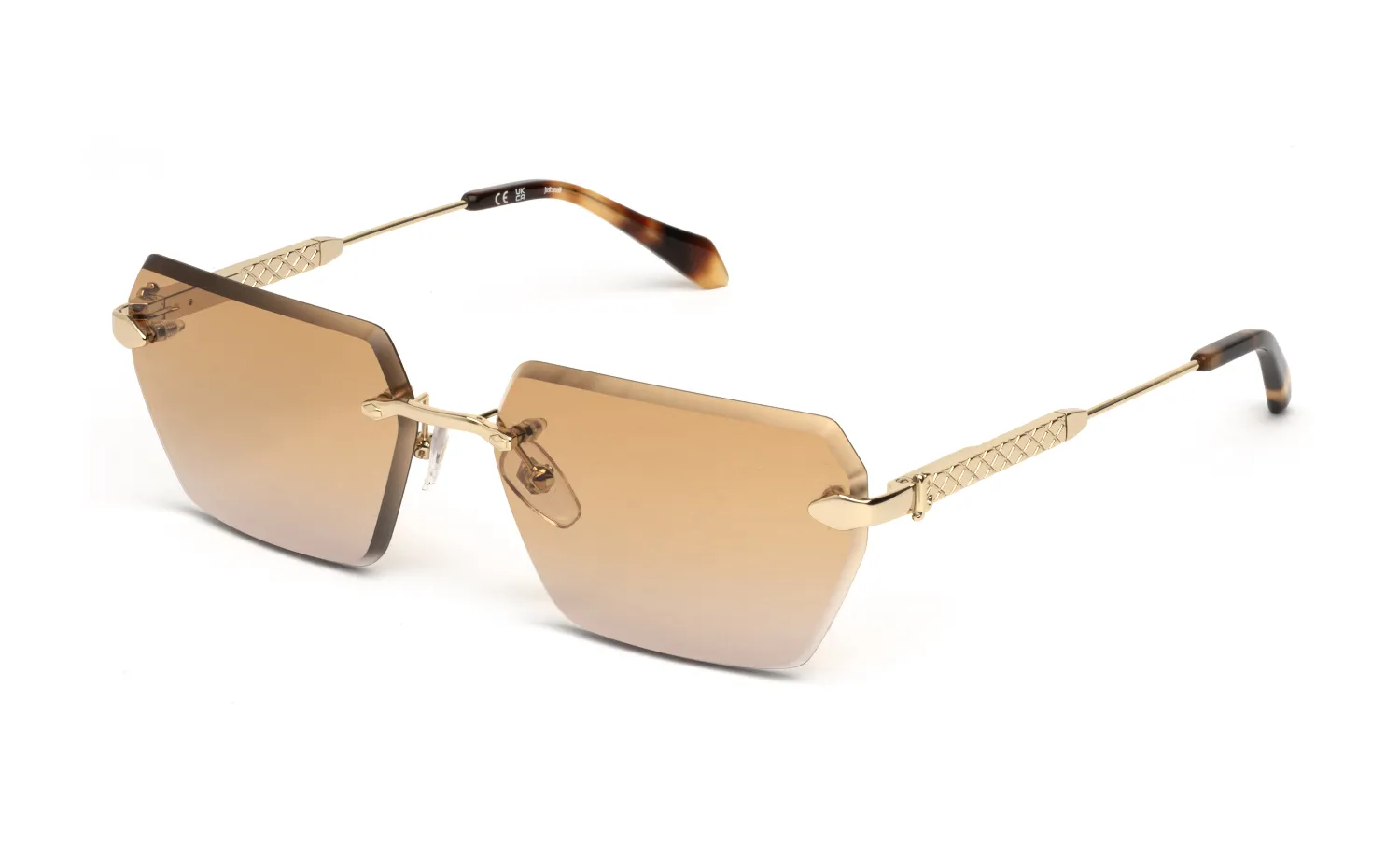 Just Cavalli SJC110 300Y Occhiali da sole Metallo Oro Arancione Squadrata Normale Sfumato - immagine 1