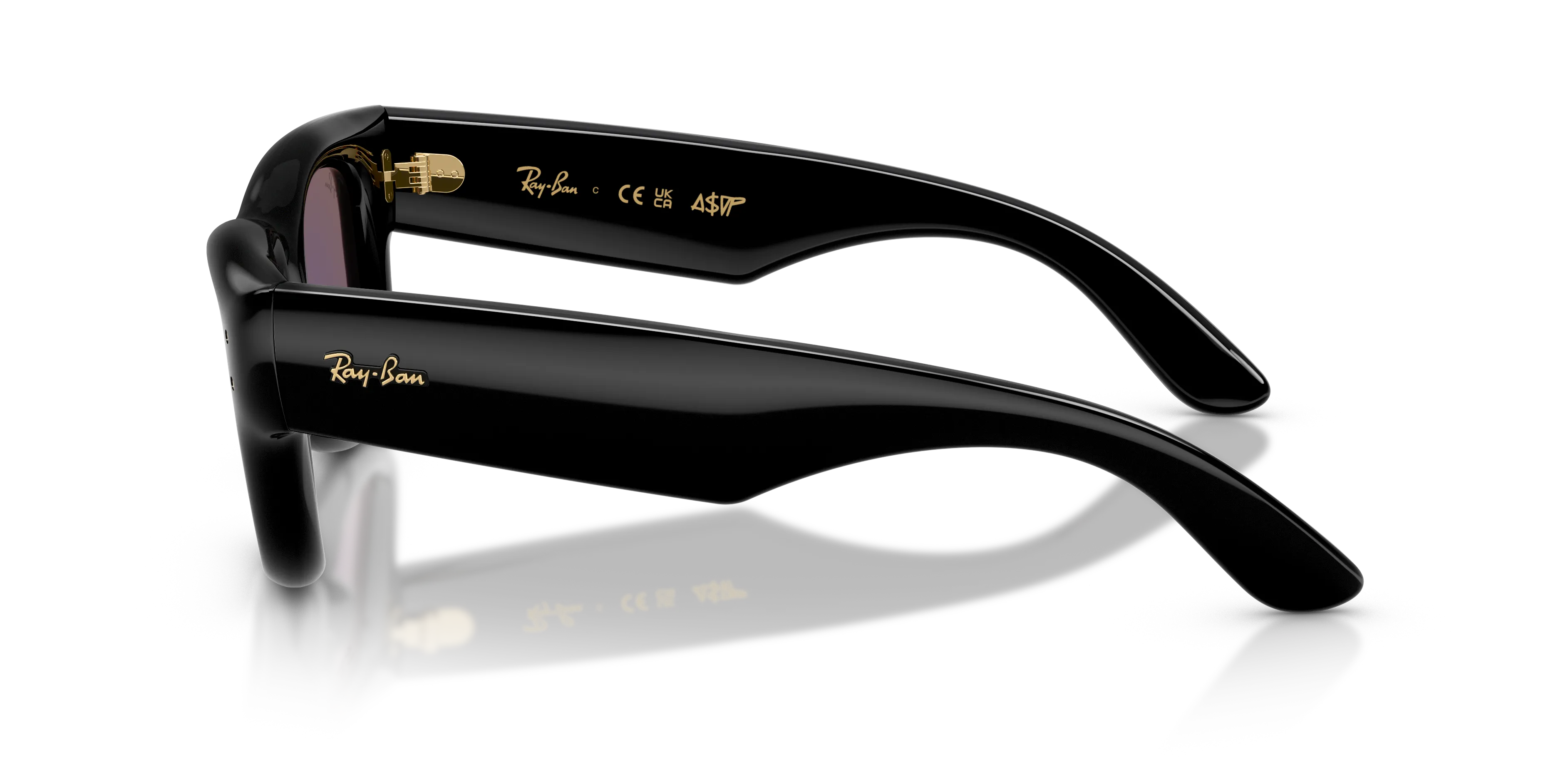 Ray - Ban RB4940 WAYFARER PUFFER 601/8N Occhiali da sole Nylon Nero [""] Squadrata Specchiate - immagine 4
