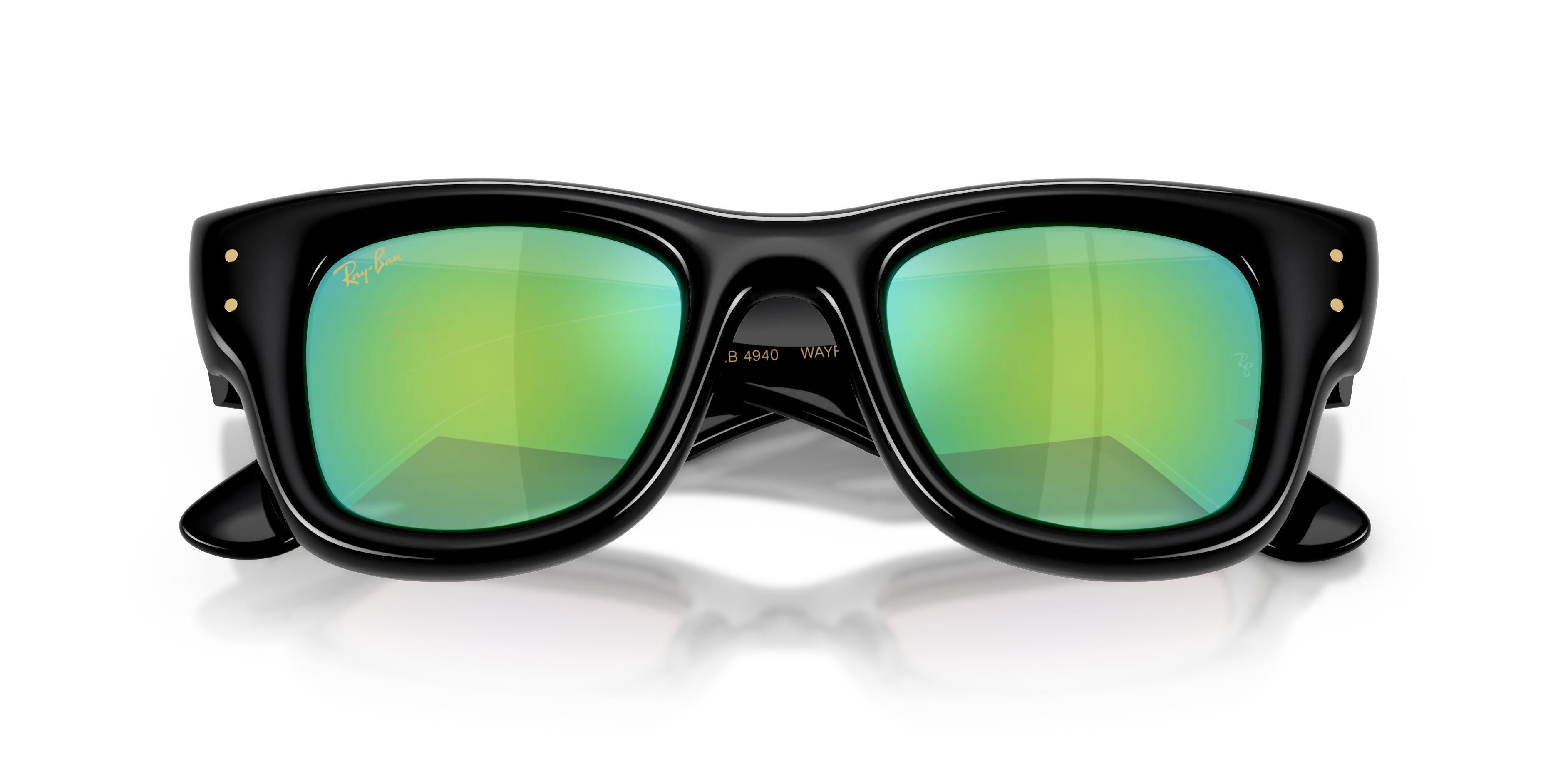 Ray - Ban RB4940 WAYFARER PUFFER 601/8N Occhiali da sole Nylon Nero [""] Squadrata Specchiate - immagine 2