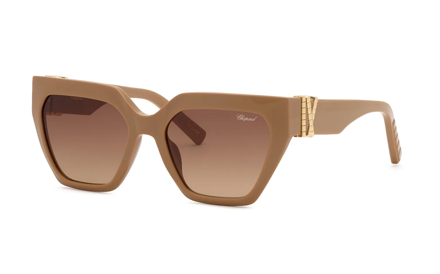 Chopard SCH415M 0NUD Occhiali da sole Acetato Marrone Marrone Squadrata Antiriflesso Sfumato - immagine 1