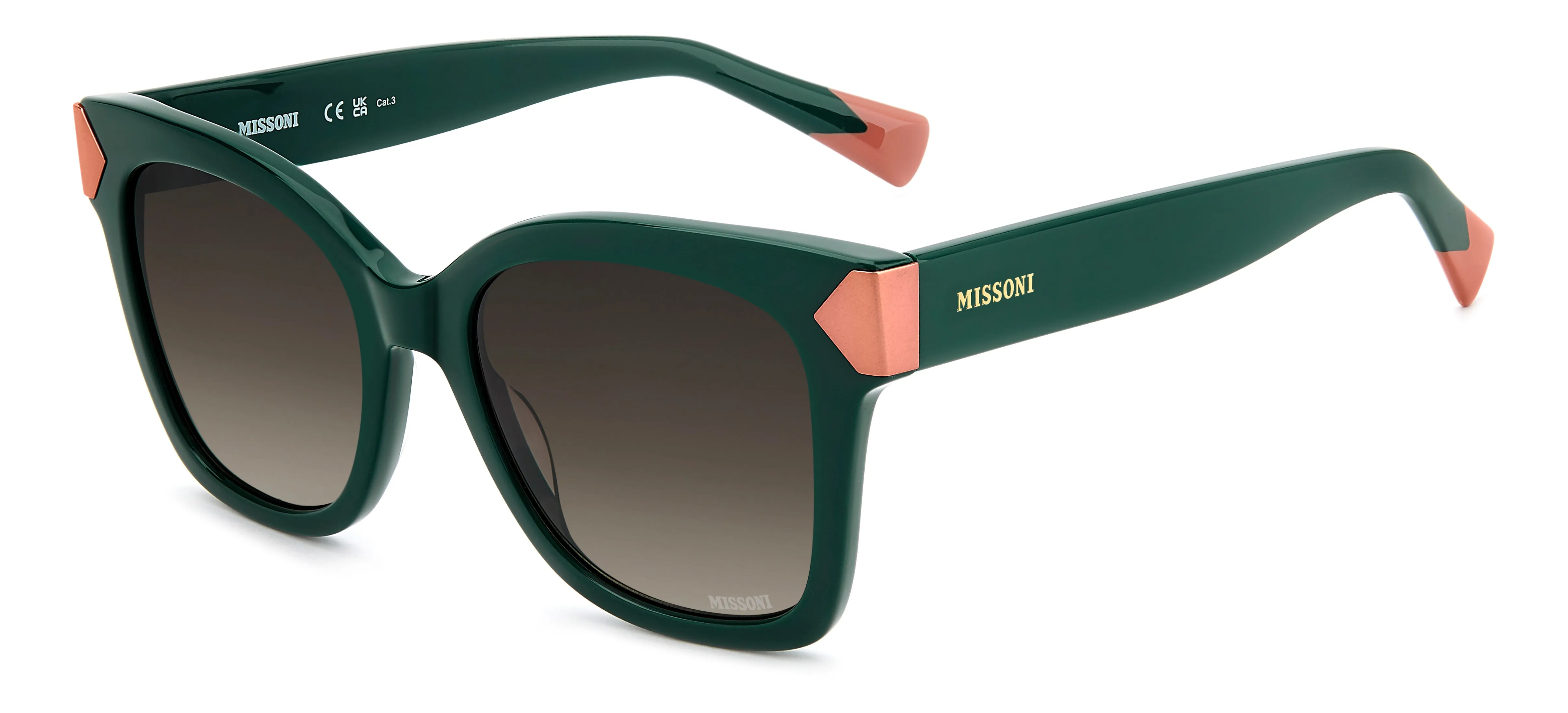 Missoni MIS 0284/S 1ED/HA Occhiali da sole Acetato Verde Marrone Squadrata Normale Sfumato - immagine 1