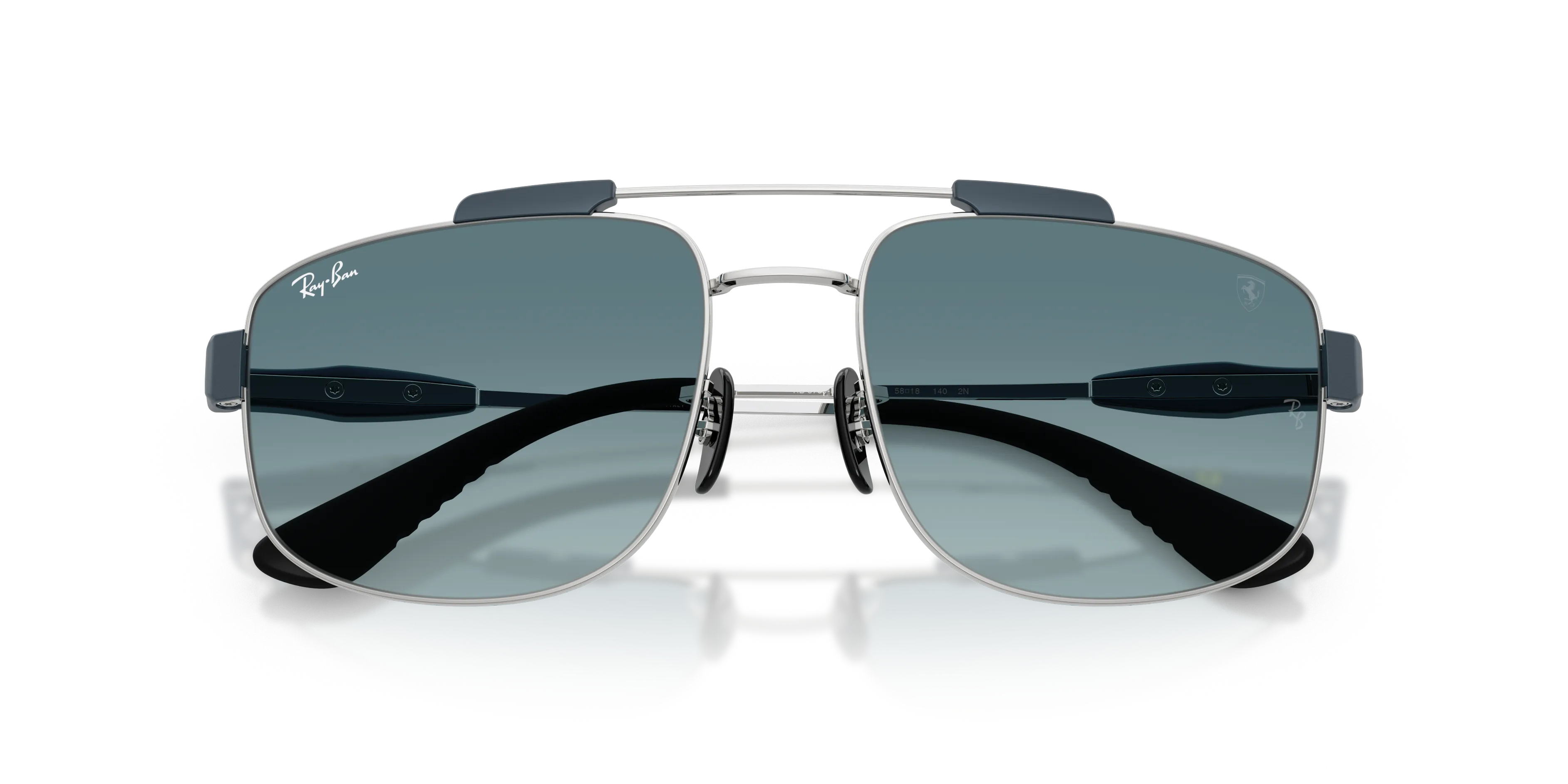 Ray - Ban RB3789M F1383M Occhiali da sole Metallo Argento Squadrata Normale Sfumato - immagine 2
