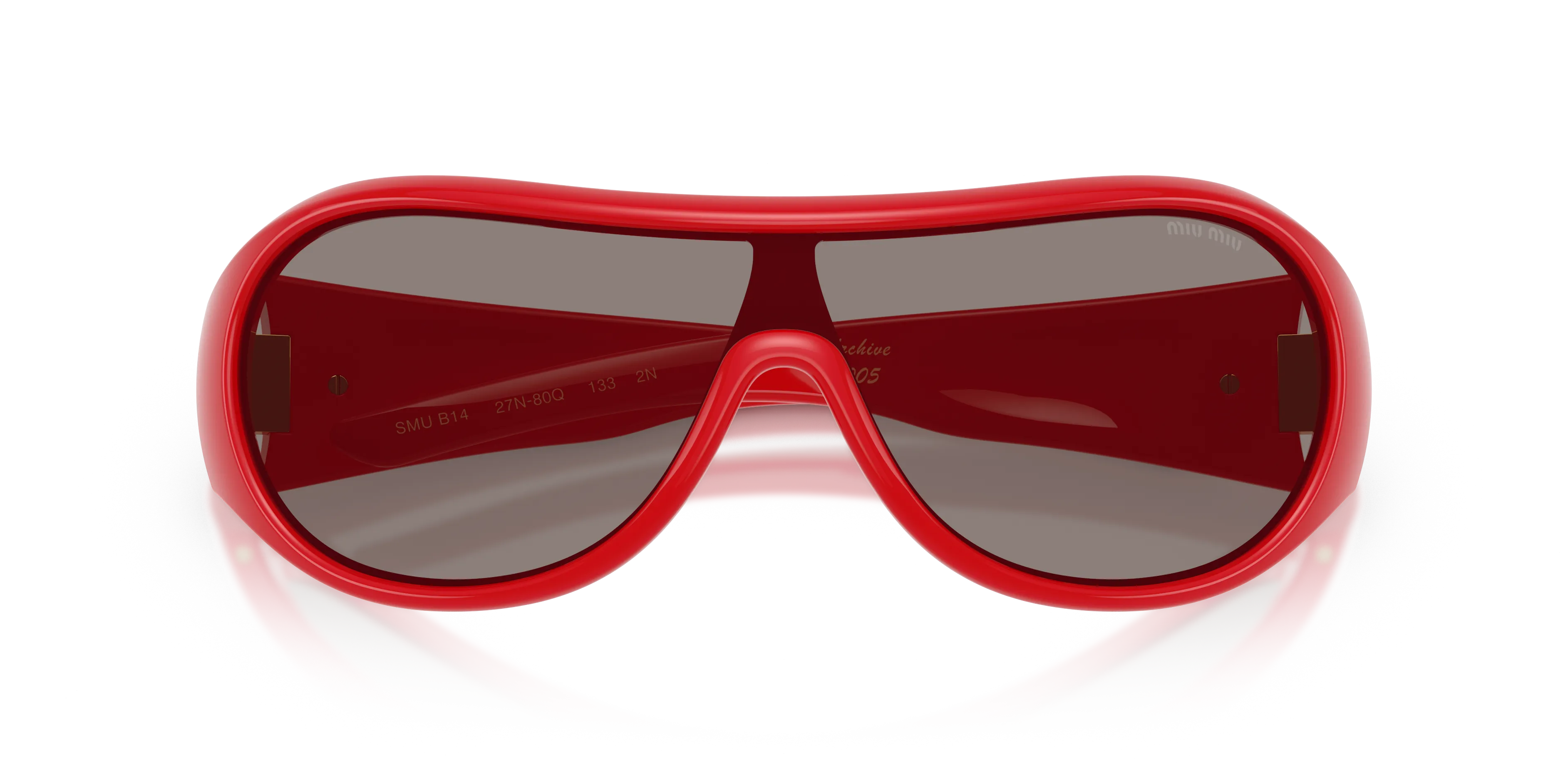 Miu Miu MU B14SU 27N80Q Occhiali da sole Iniettato Rosso Grigio Geometrica Normale - immagine 2