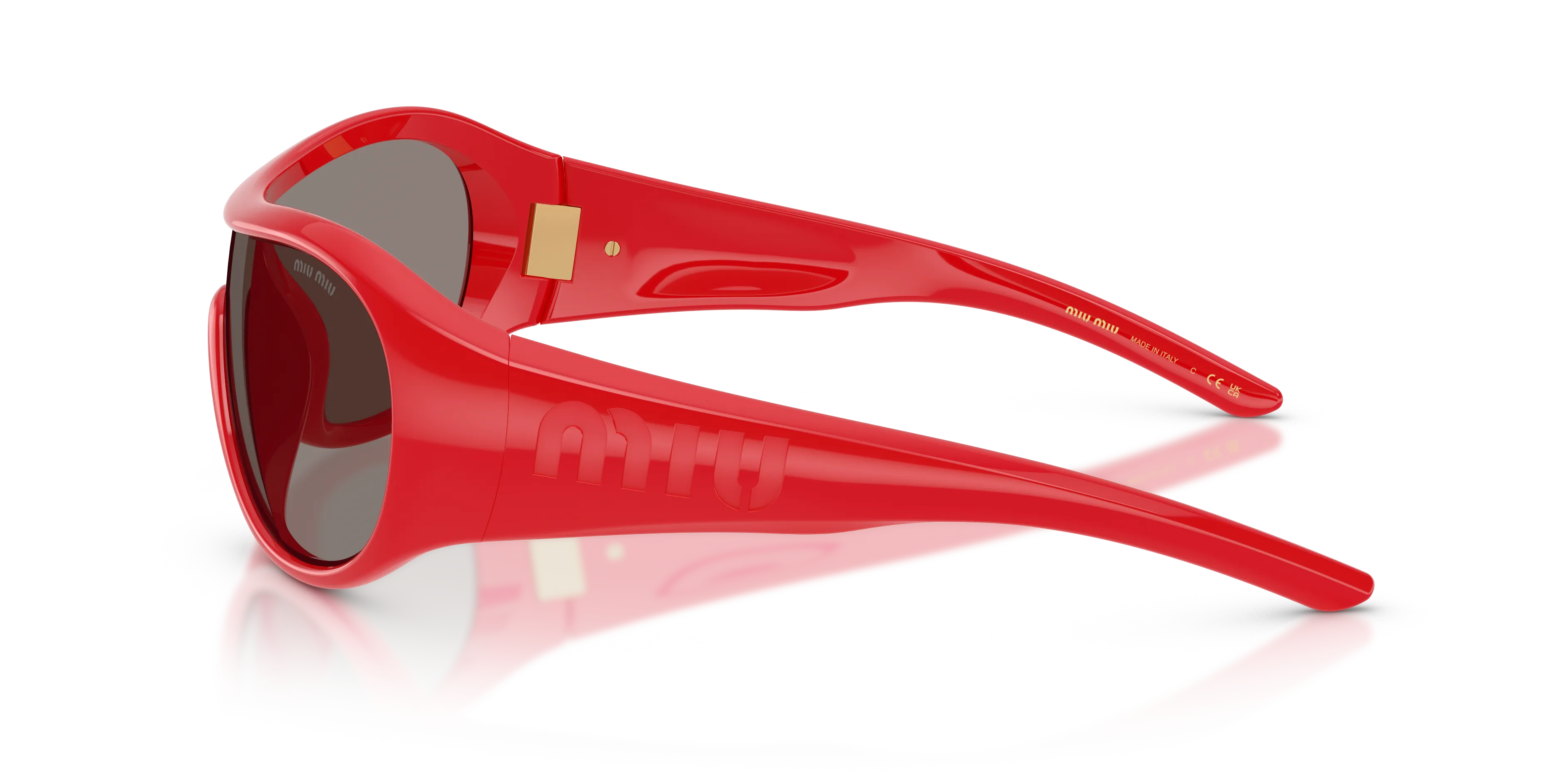 Miu Miu MU B14SU 27N80Q Occhiali da sole Iniettato Rosso Grigio Geometrica Normale - immagine 4