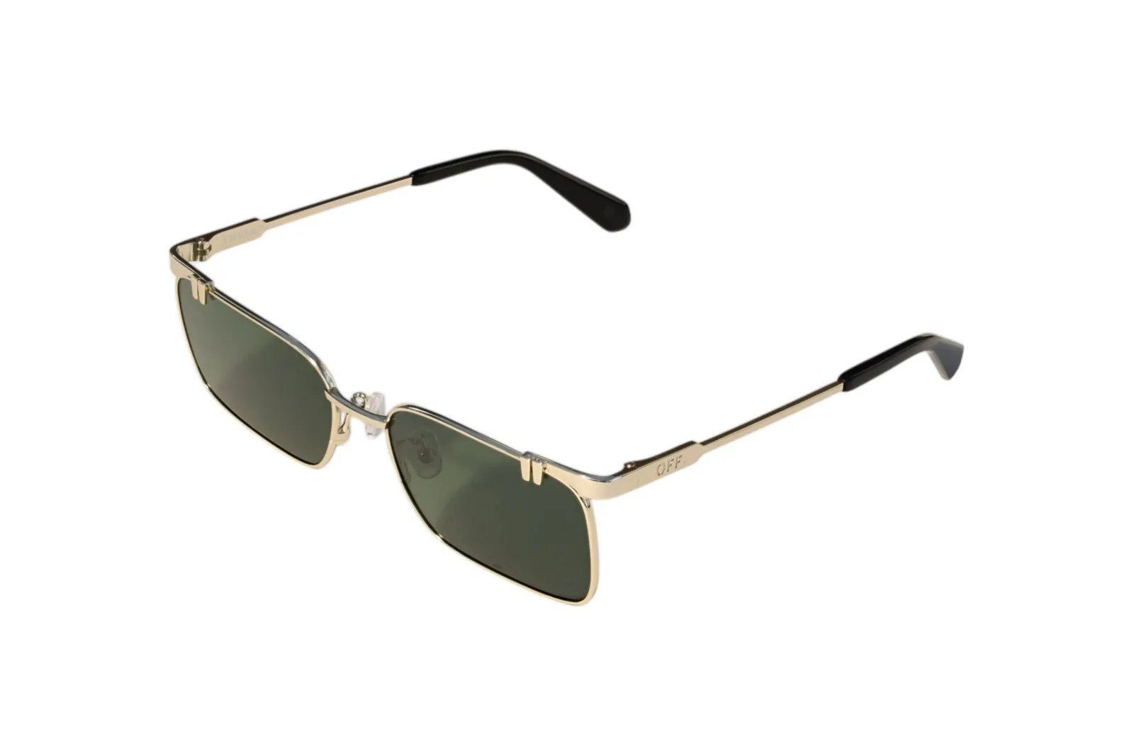 Off-White OW2031 7655 Occhiali da sole Metallo Oro Verde Squadrata Normale - immagine 1