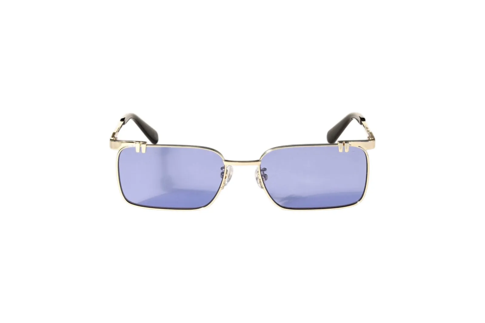 Off-White OW2031 7645 Occhiali da sole Metallo Oro Blu Squadrata Normale - immagine 2