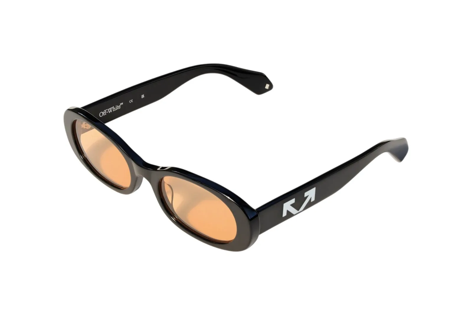 Off-White OW1033 ADAMS 1020 Occhiali da sole Acetato Nero Arancione Rotonda Normale - immagine 1