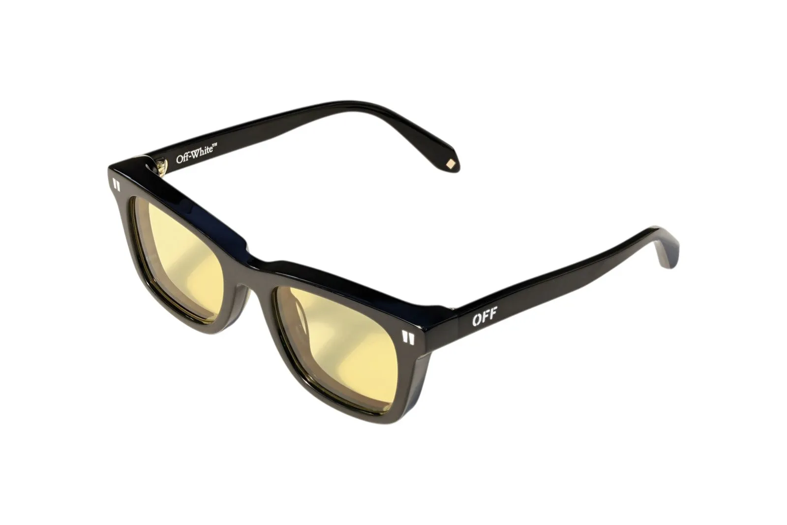 Off-White OW1044 KATY 1018 Occhiali da sole Acetato Nero Giallo Squadrata Normale - immagine 1