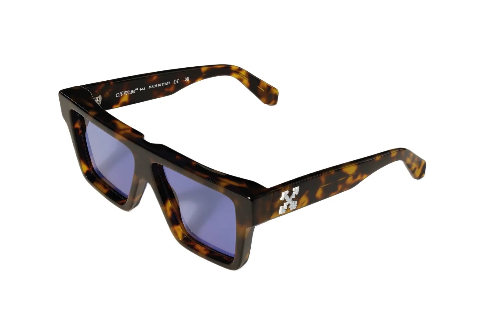 Off-White OW1052 BERKELEY 6D45 Occhiali da sole Acetato Havana Azzurro Squadrata Normale - immagine 1