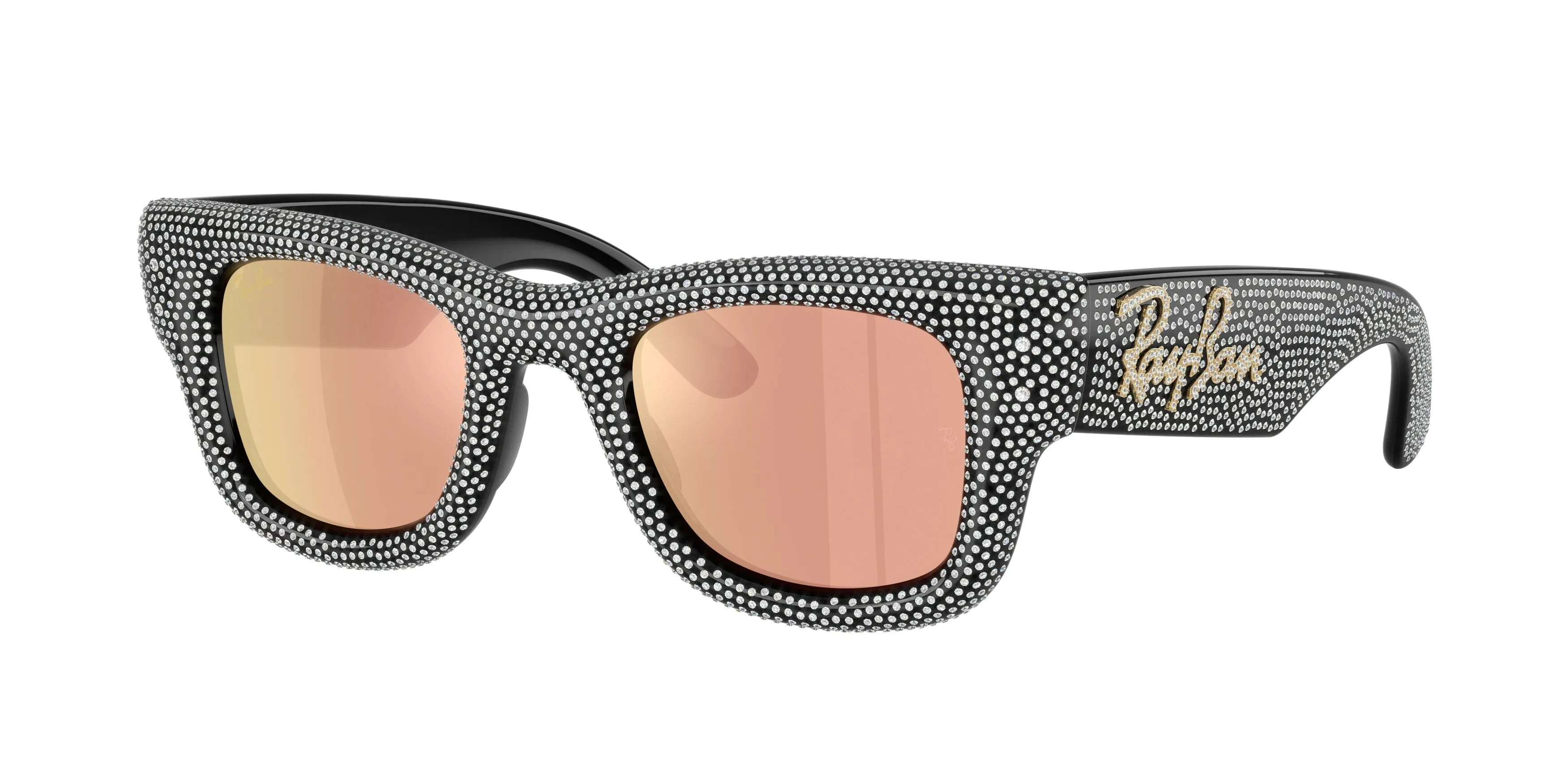 Ray - Ban RB4940BP WAYFARER PUFFER 68657J Occhiali da sole Nylon Nero Marrone Squadrata Specchiate - immagine 1