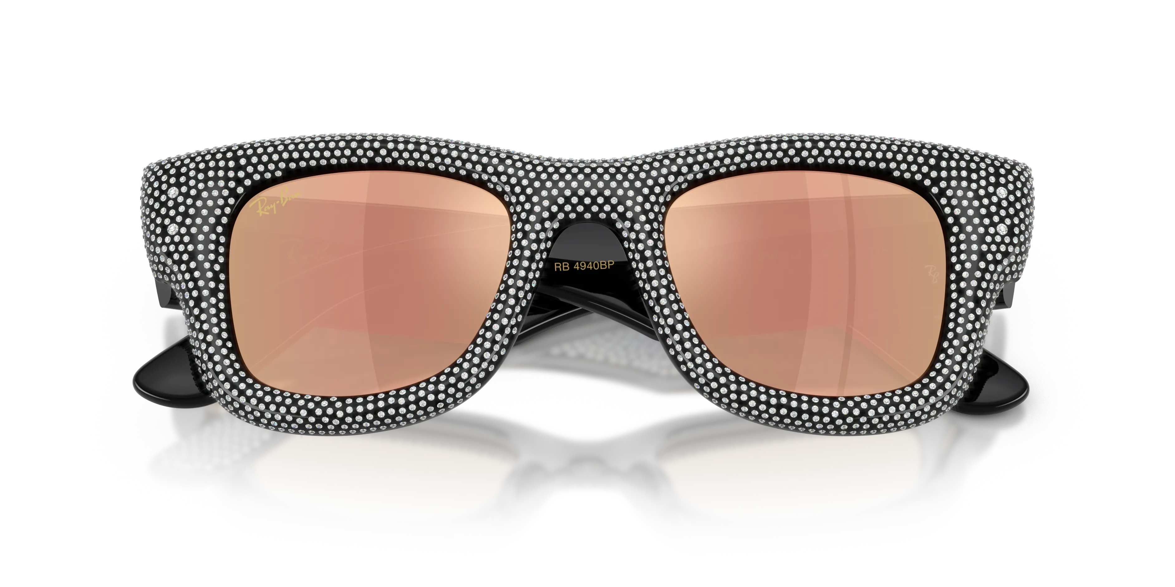 Ray - Ban RB4940BP WAYFARER PUFFER 68657J Occhiali da sole Nylon Nero Marrone Squadrata Specchiate - immagine 2
