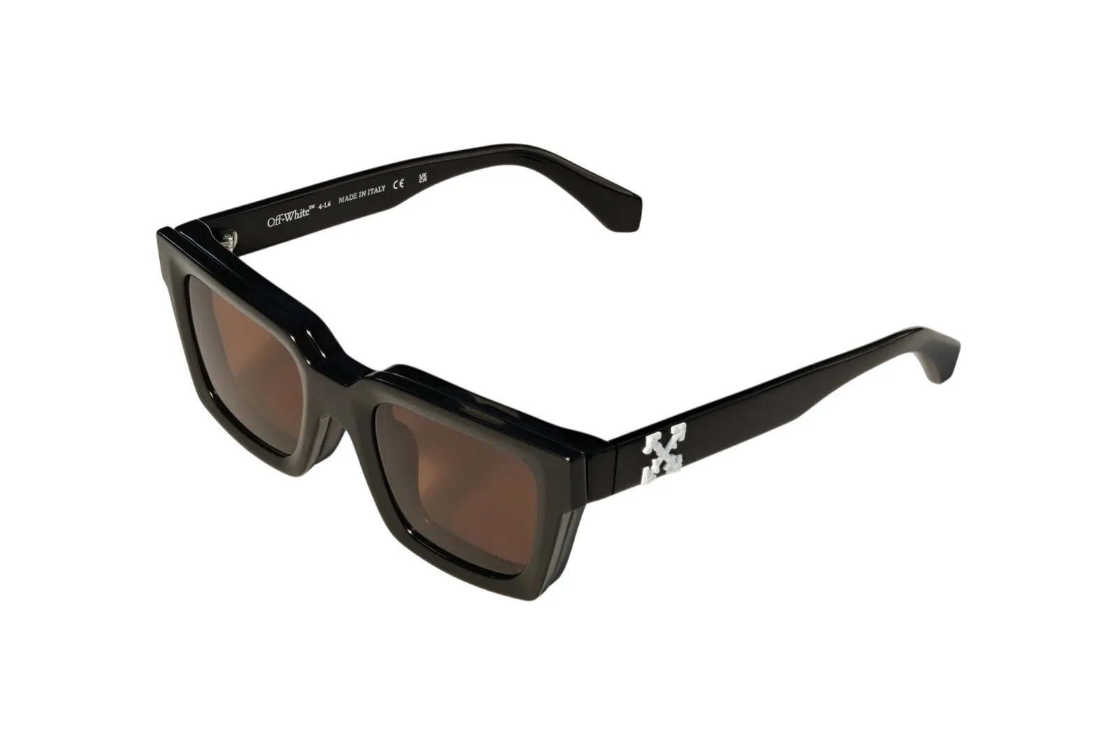 Off-White OW9000 CLIP ON 1064P Occhiali da sole Acetato Nero Marrone Squadrata Polarizzata - immagine 1