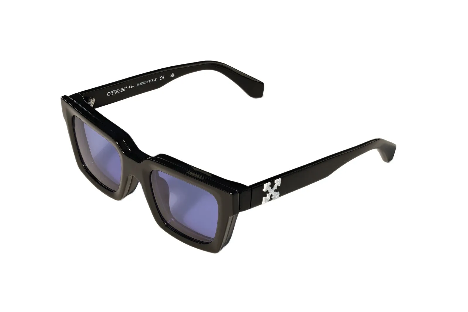 Off-White OW9000 CLIP ON 1045 Occhiali da sole Acetato Nero Azzurro Squadrata Normale - immagine 1