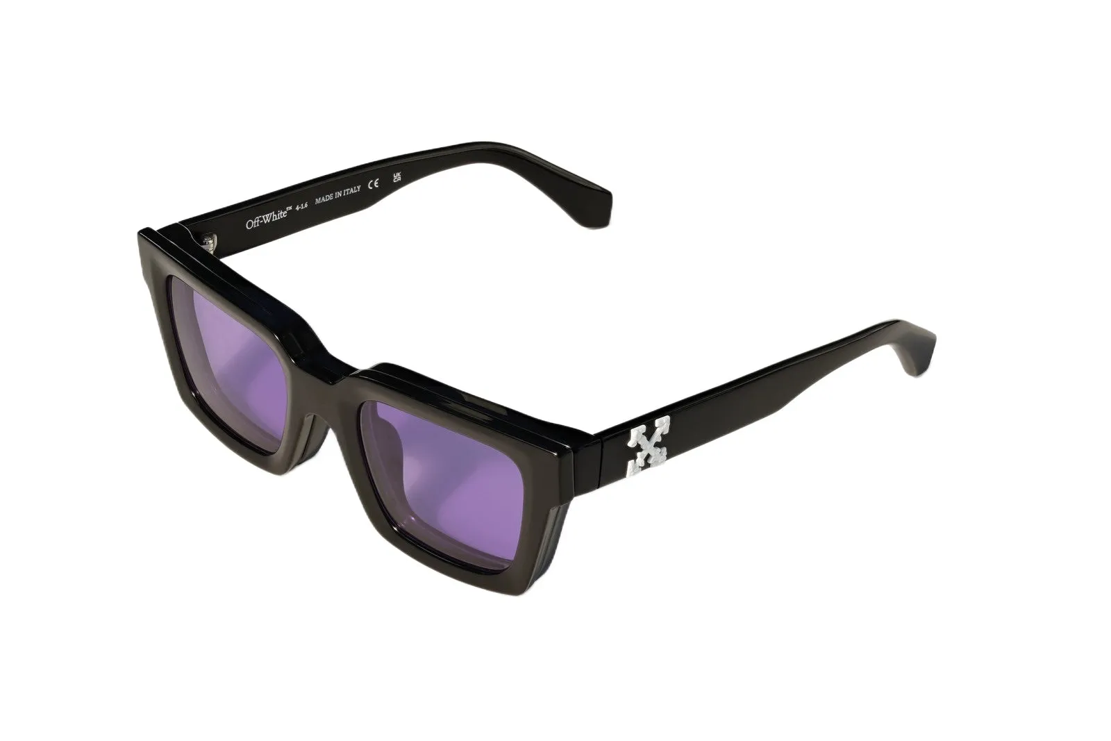Off-White OW9000 CLIP ON 1037 Occhiali da sole Acetato Nero Viola Squadrata Normale - immagine 1