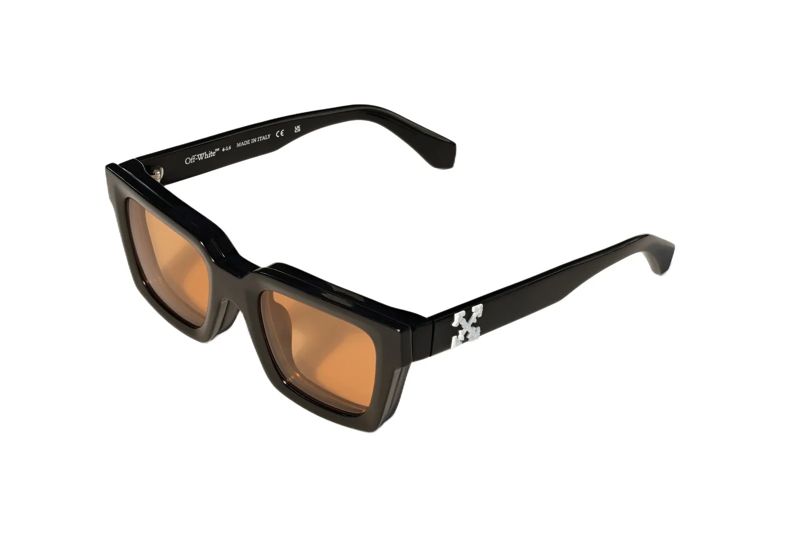 Off-White OW9000 CLIP ON 1020 Occhiali da sole Acetato Nero Arancione Squadrata Normale - immagine 1