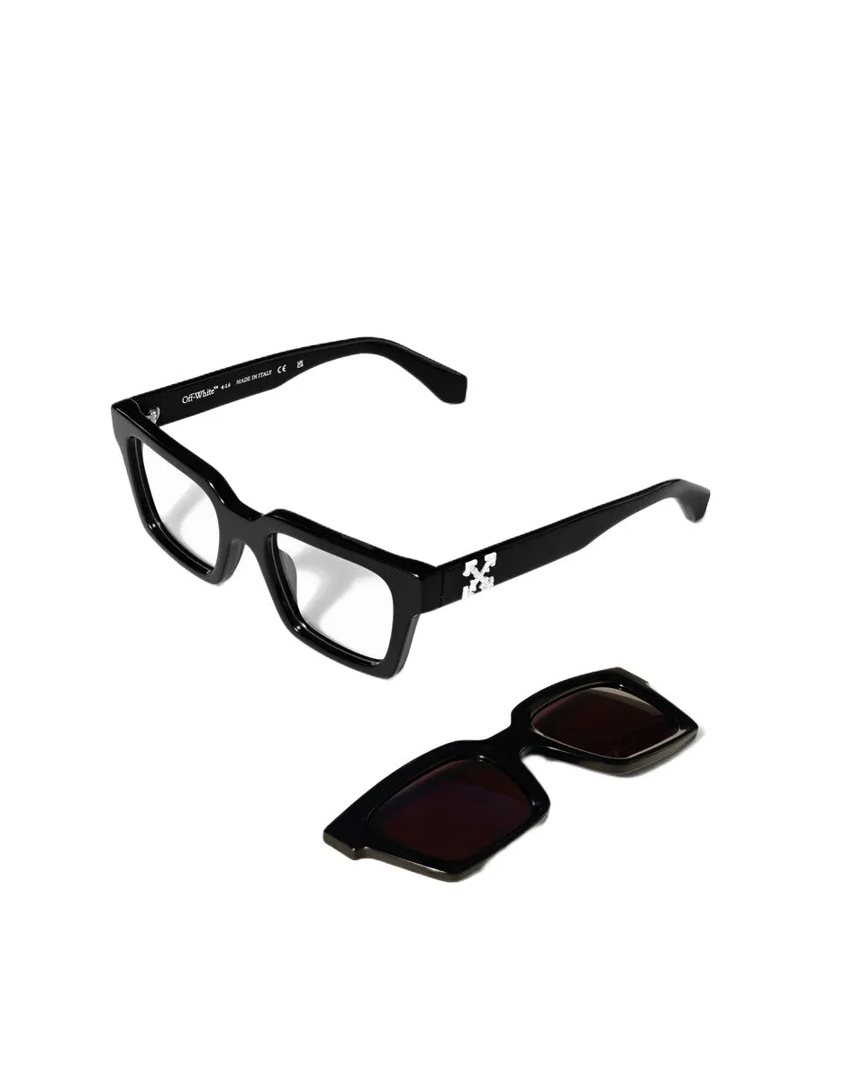 Off-White OW9000 CLIP ON 1007 Occhiali da sole Acetato Nero Grigio Squadrata Normale - immagine 3