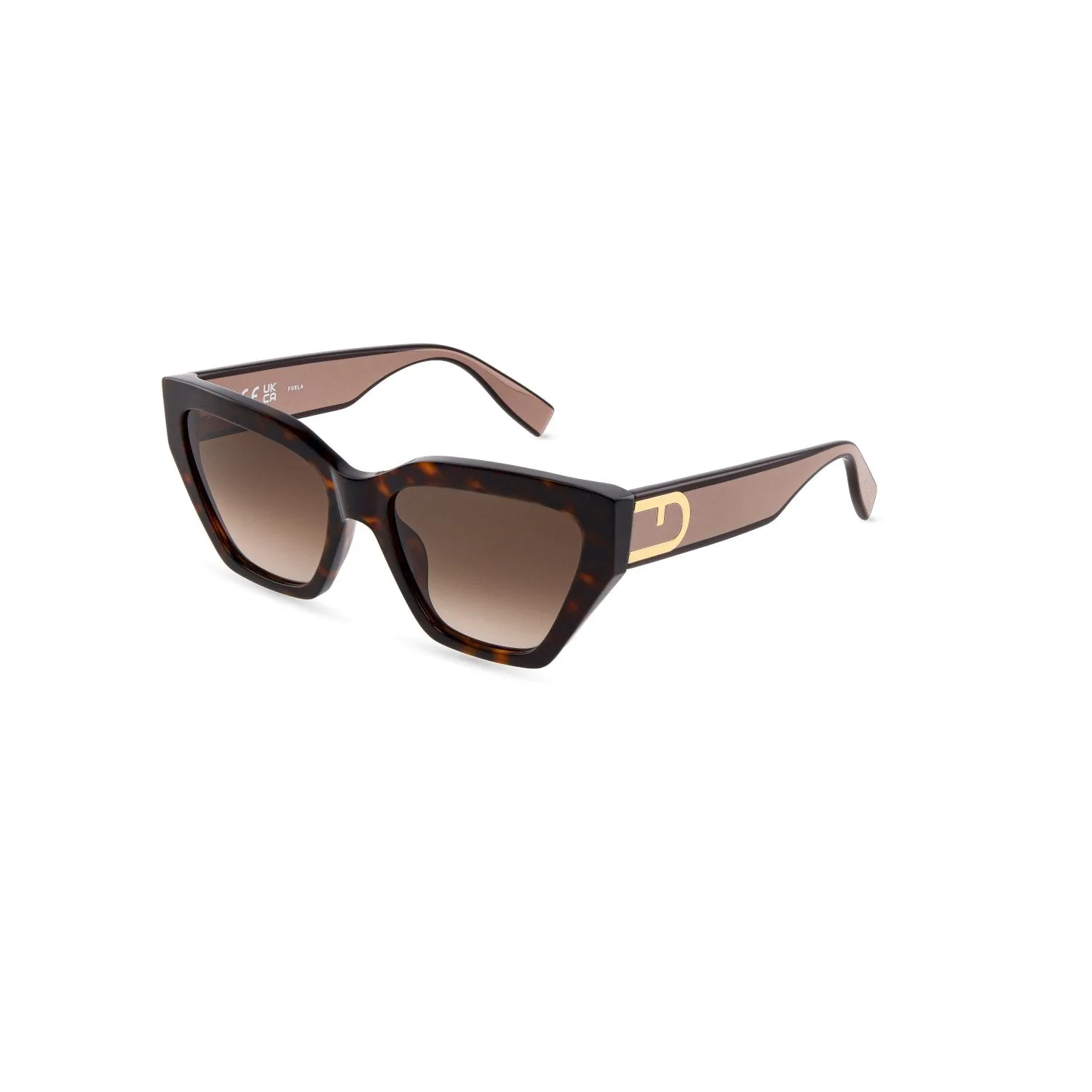 Furla SFU975 0706 Occhiali da sole Acetato Havana Marrone Squadrata Normale Sfumato - immagine 1
