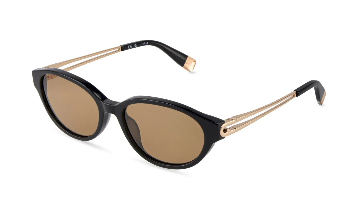 Furla SFUB31 700Y Occhiali da sole Acetato Nero Marrone Geometrica Normale - immagine 1