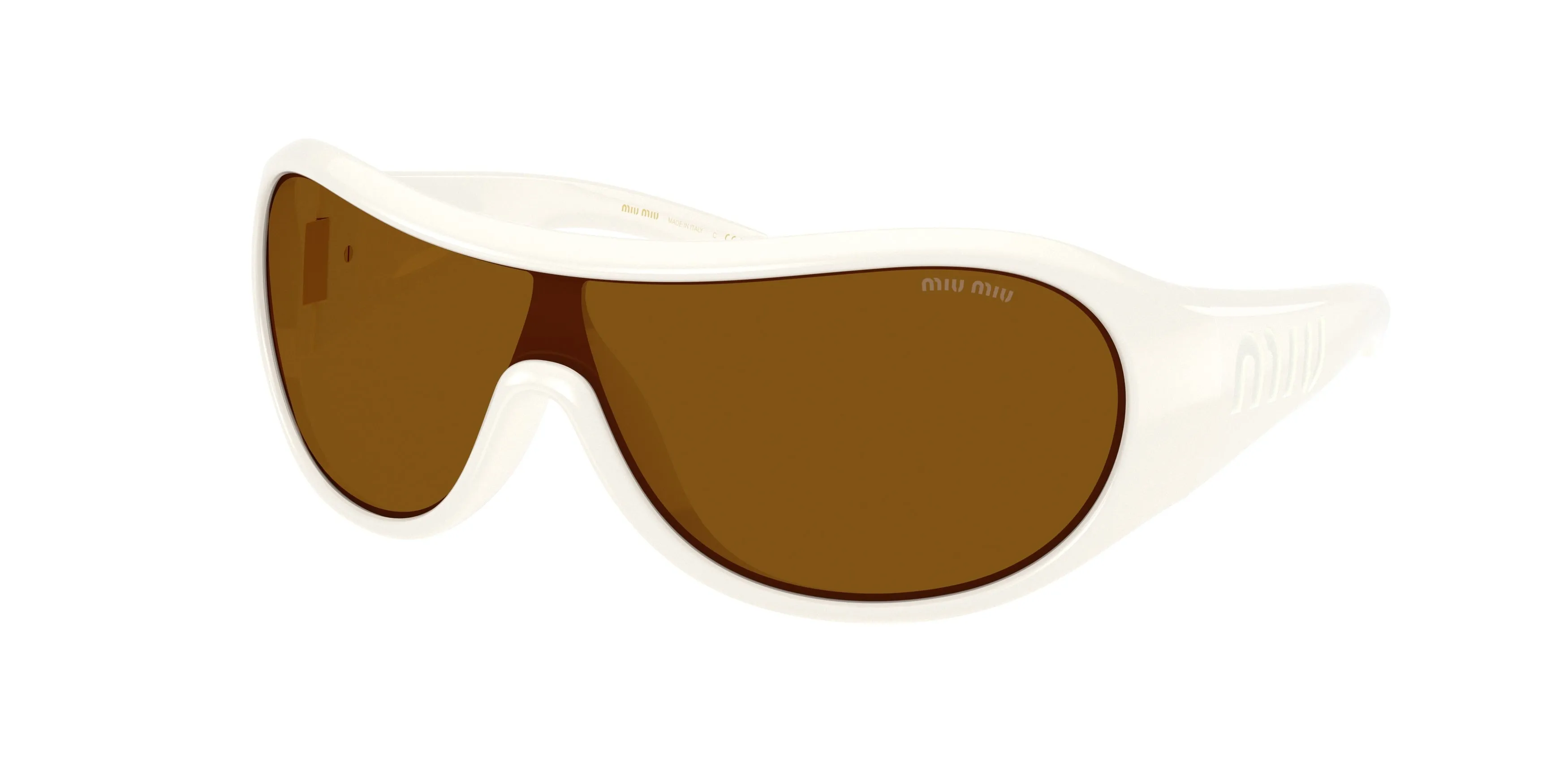 Miu Miu MU B14SU 17K20V Occhiali da sole Iniettato Bianco Bronzo Geometrica Normale - immagine 1