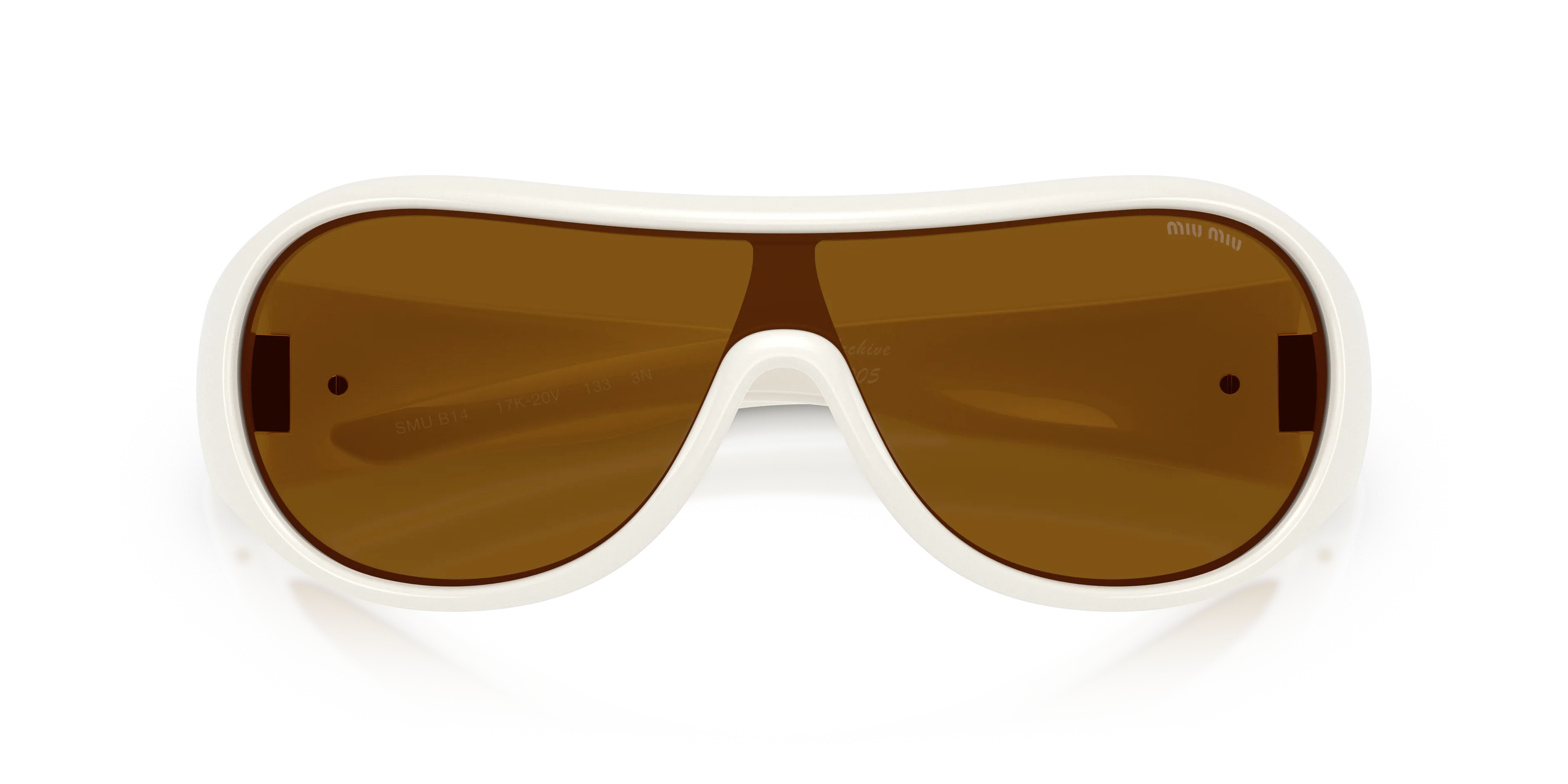 Miu Miu MU B14SU 17K20V Occhiali da sole Iniettato Bianco Bronzo Geometrica Normale - immagine 2