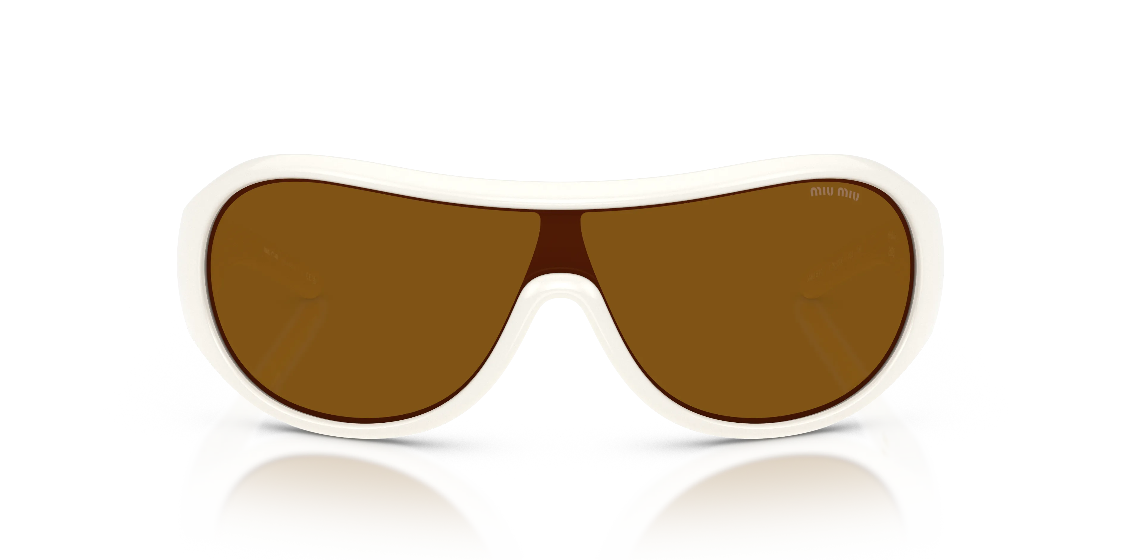 Miu Miu MU B14SU 17K20V Occhiali da sole Iniettato Bianco Bronzo Geometrica Normale - immagine 3