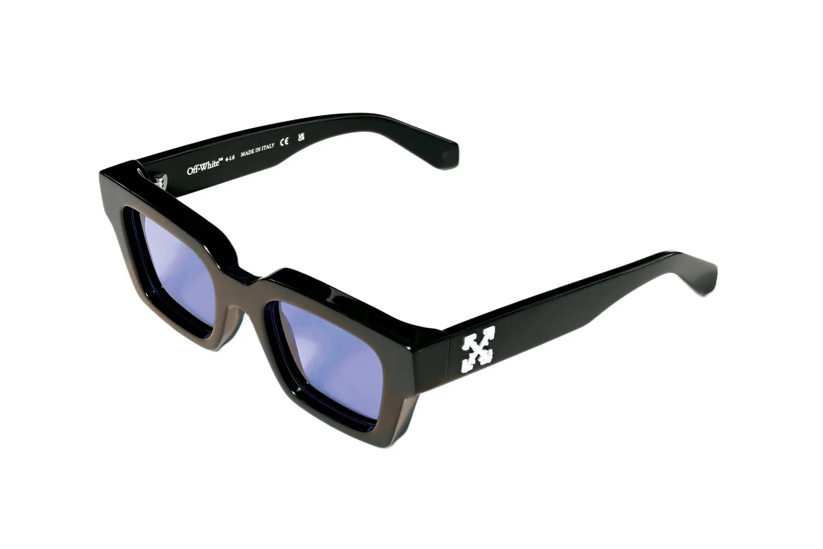 Off-White OW1022 VIRGIL 1037 Occhiali da sole Acetato Nero Azzurro Squadrata Normale - immagine 1