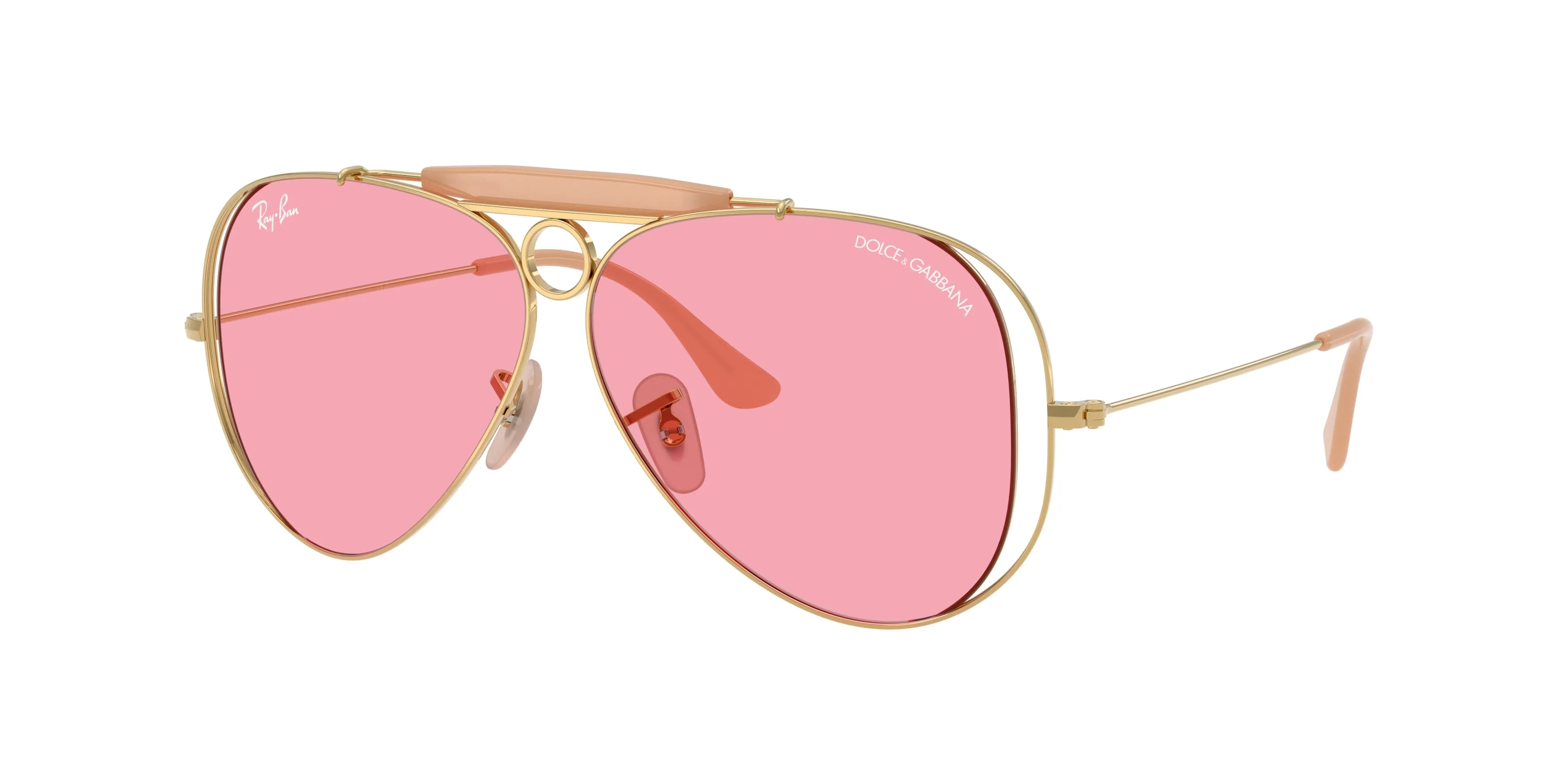 Ray - Ban RB3138M 001/84 Occhiali da sole Metallo Oro Rosa Pilot Normale - immagine 1