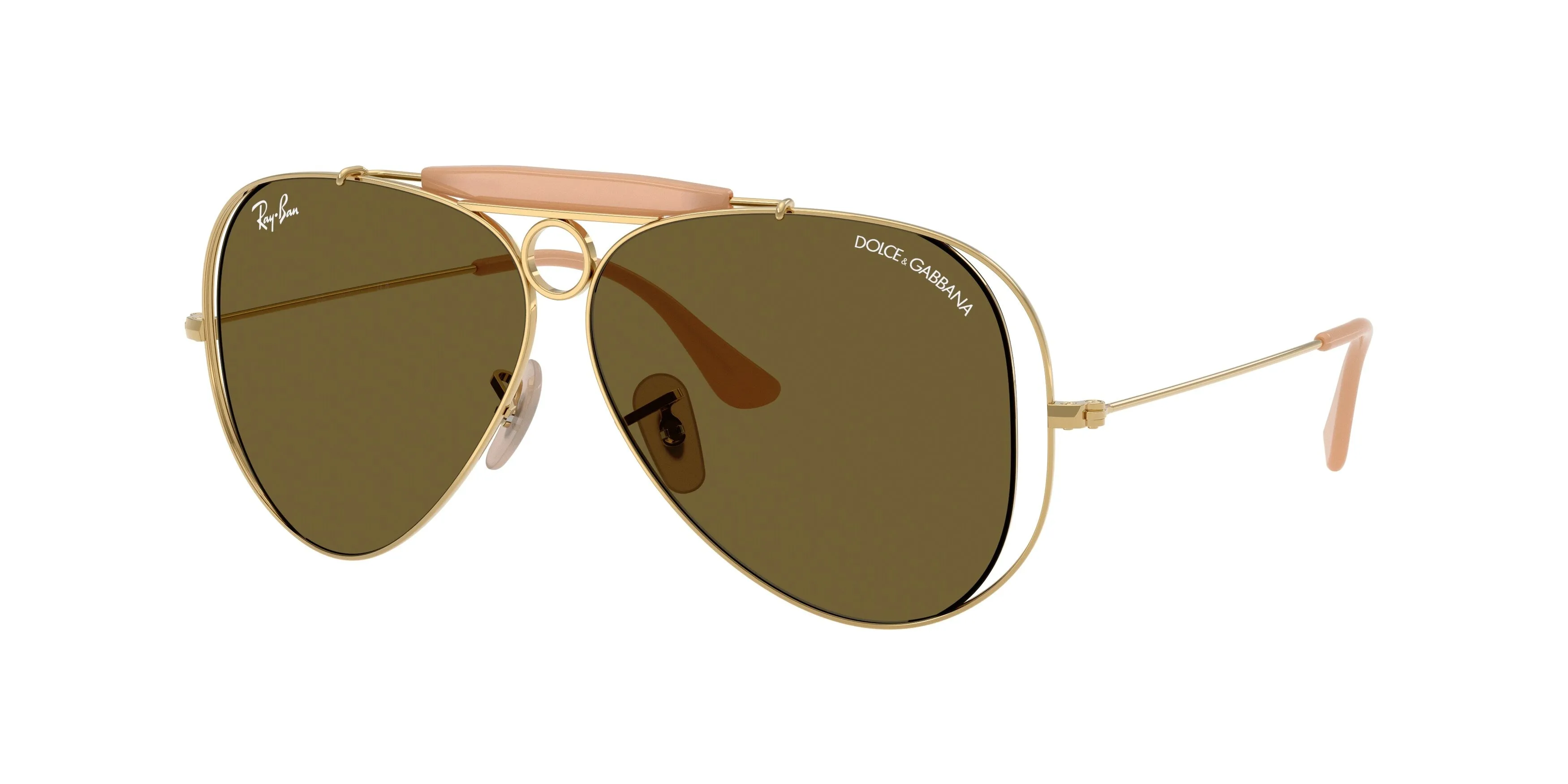 Ray - Ban RB3138M 001/73 Occhiali da sole Metallo Oro Marrone Pilot Normale - immagine 1