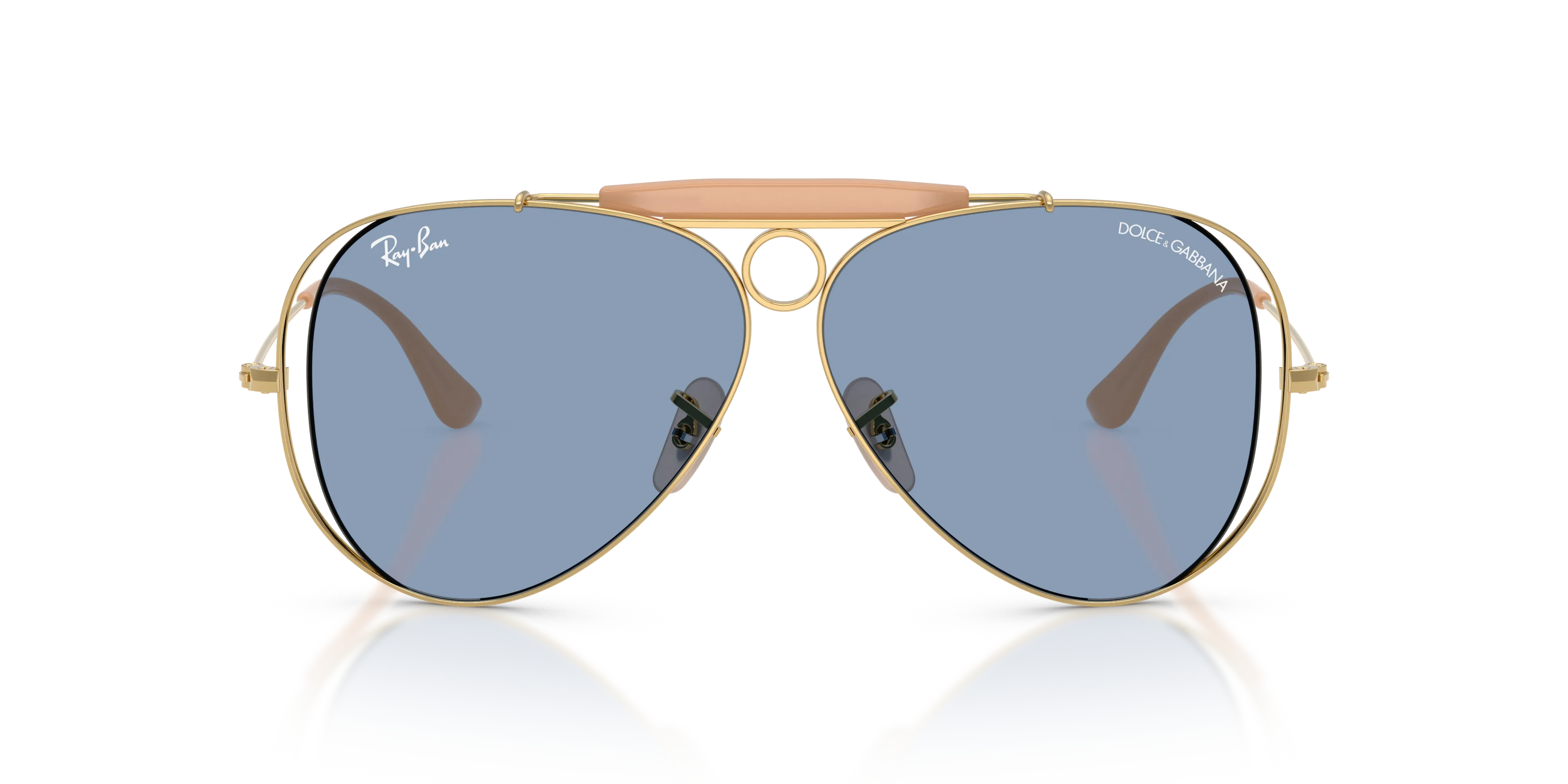 Ray - Ban RB3138M 001/72 Occhiali da sole Metallo Oro Blu Pilot Normale - immagine 3