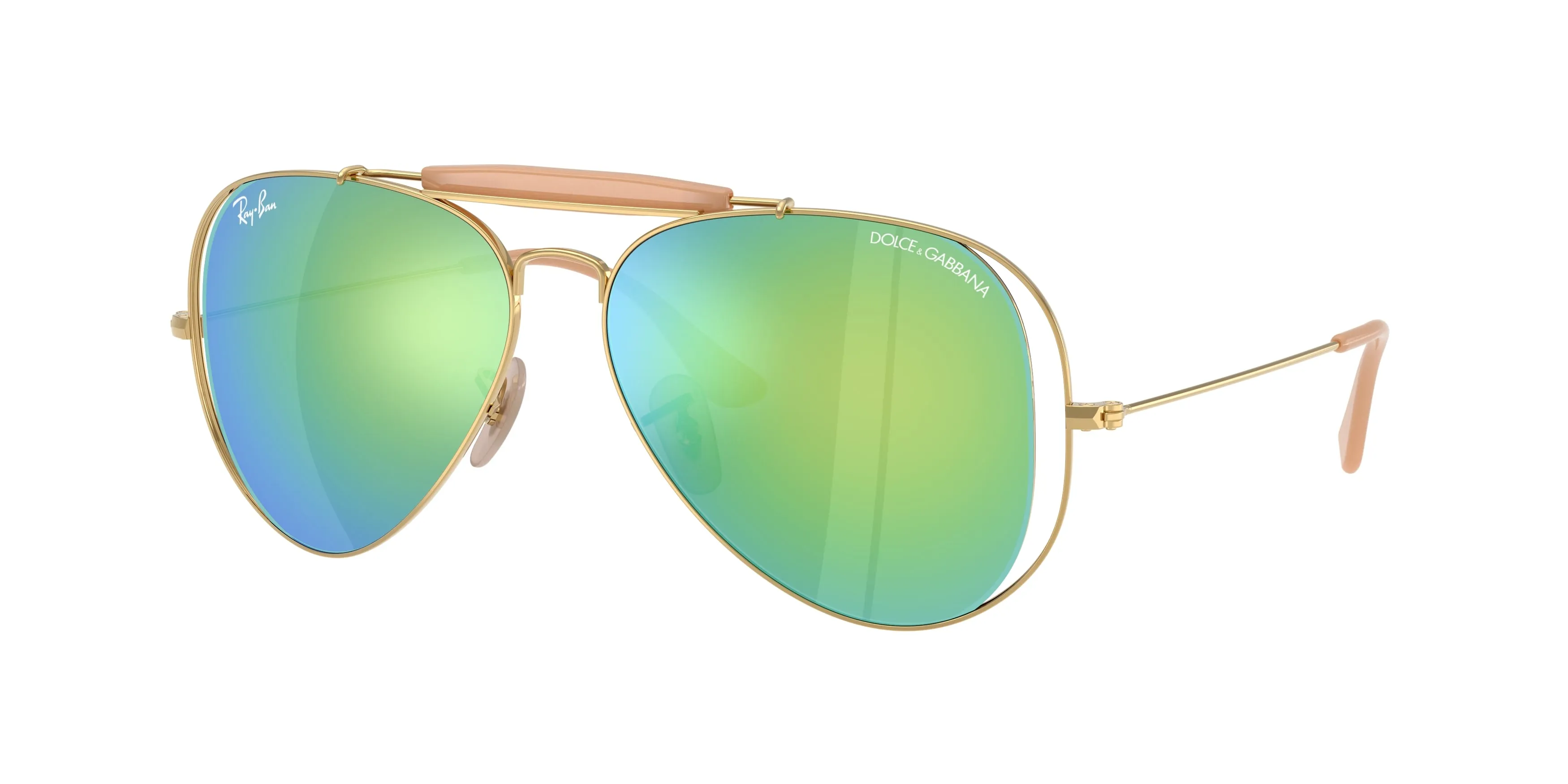 Ray - Ban RB3029M 001/8N Occhiali da sole Metallo Oro Blu Pilot Specchiate - immagine 1
