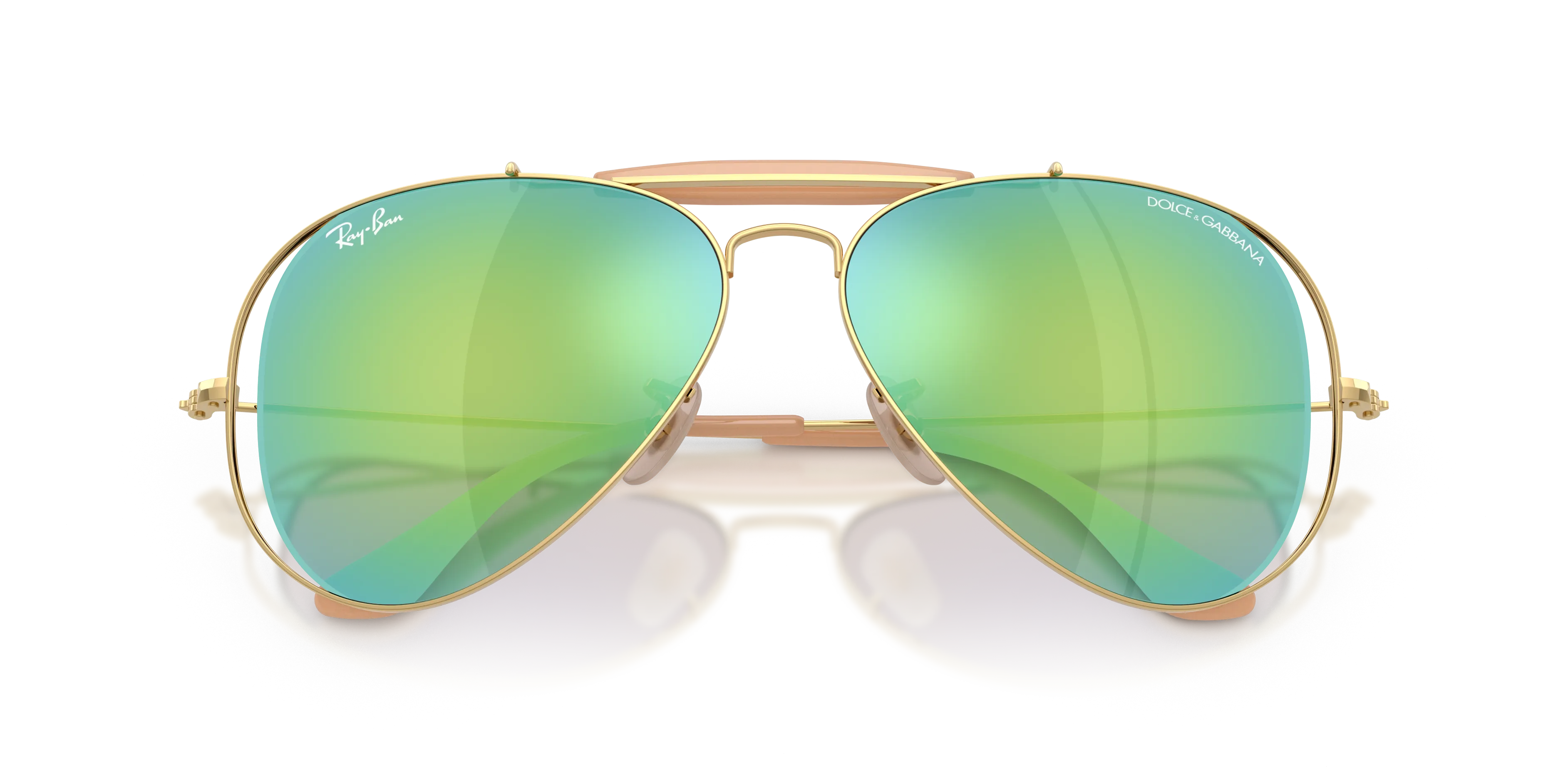 Ray - Ban RB3029M 001/8N Occhiali da sole Metallo Oro Blu Pilot Specchiate - immagine 2