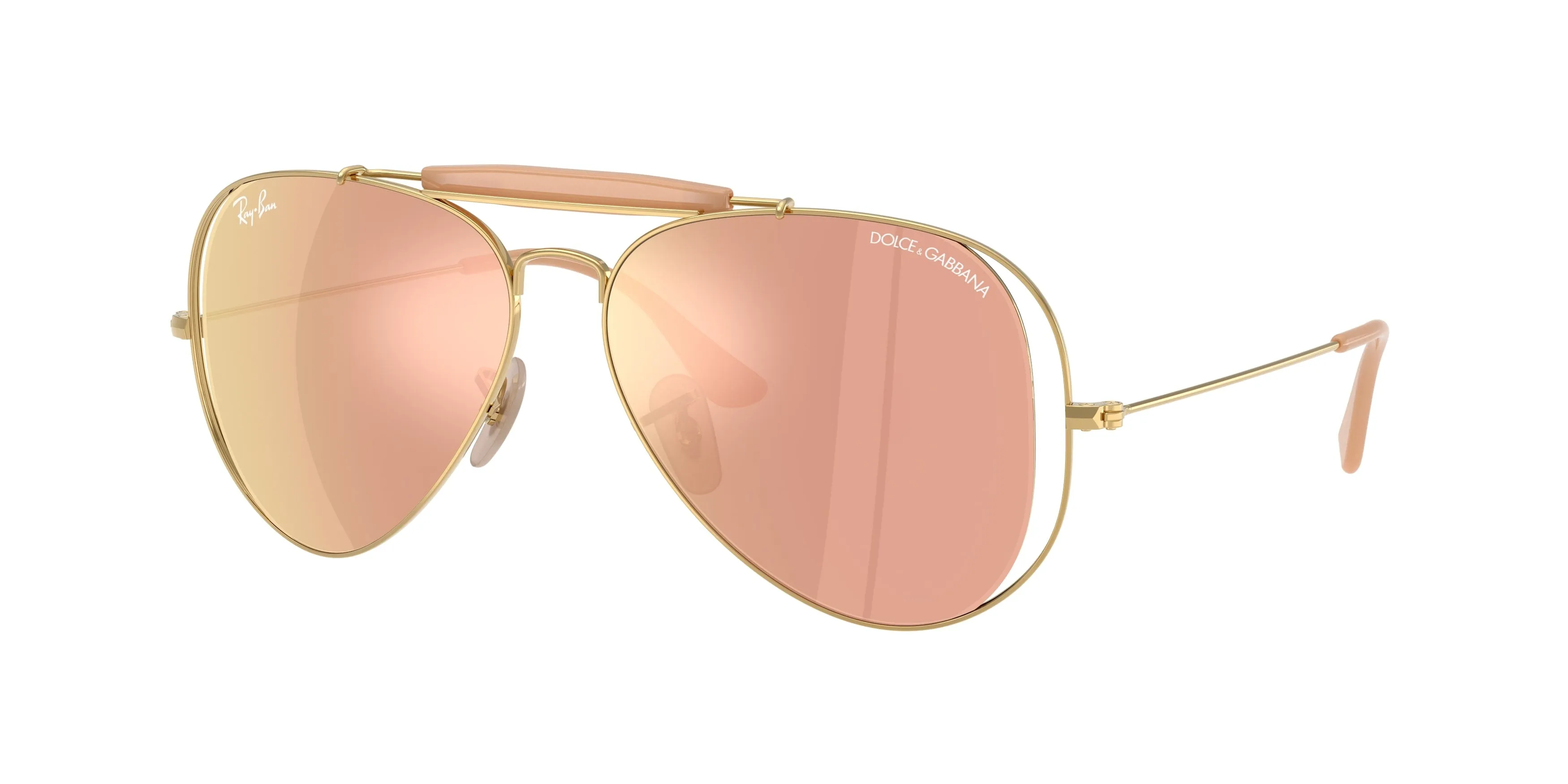 Ray - Ban RB3029M 001/7J Occhiali da sole Metallo Oro Marrone Pilot Specchiate - immagine 1