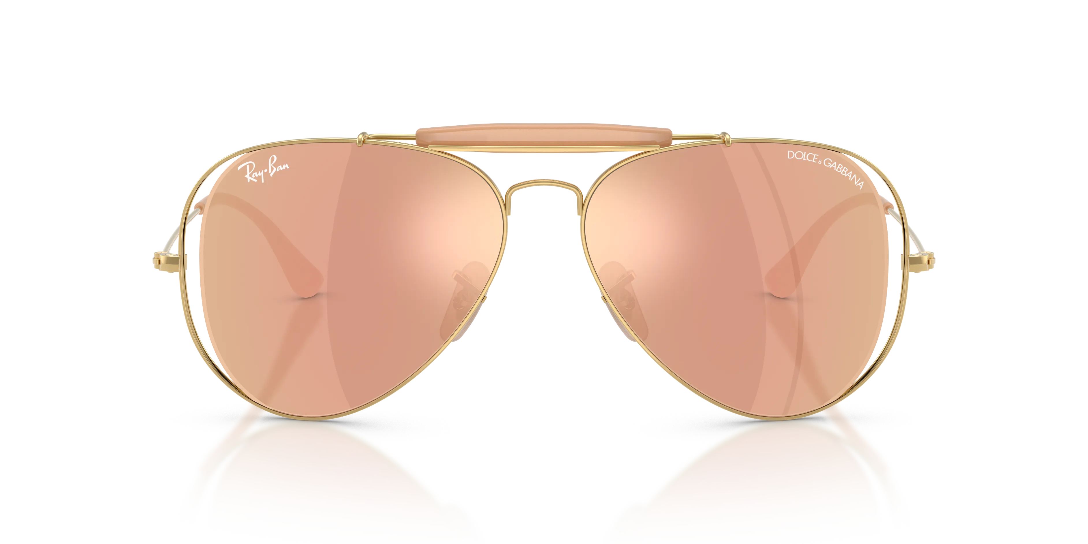 Ray - Ban RB3029M 001/7J Occhiali da sole Metallo Oro Marrone Pilot Specchiate - immagine 3