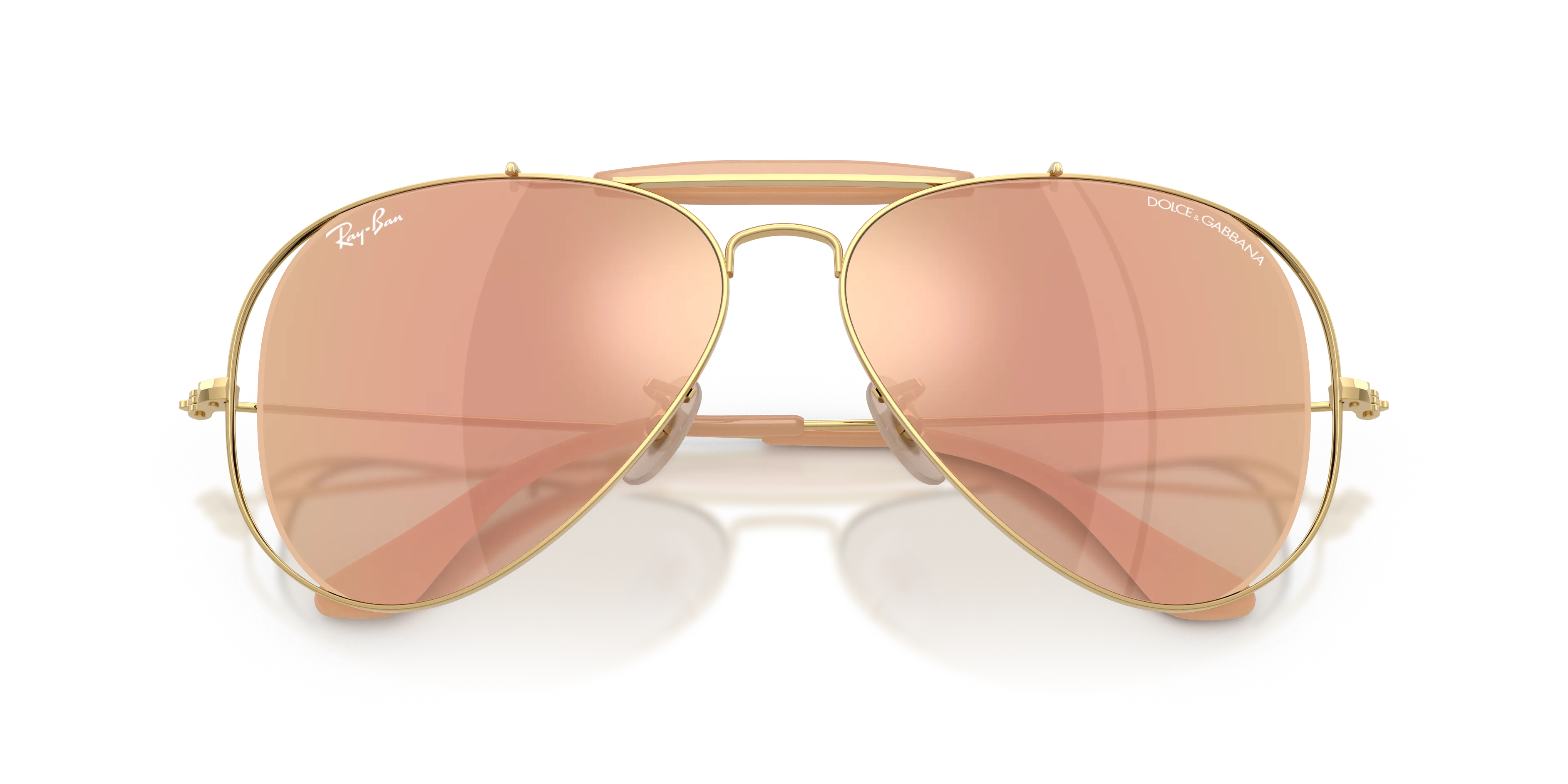 Ray - Ban RB3029M 001/7J Occhiali da sole Metallo Oro Marrone Pilot Specchiate - immagine 2