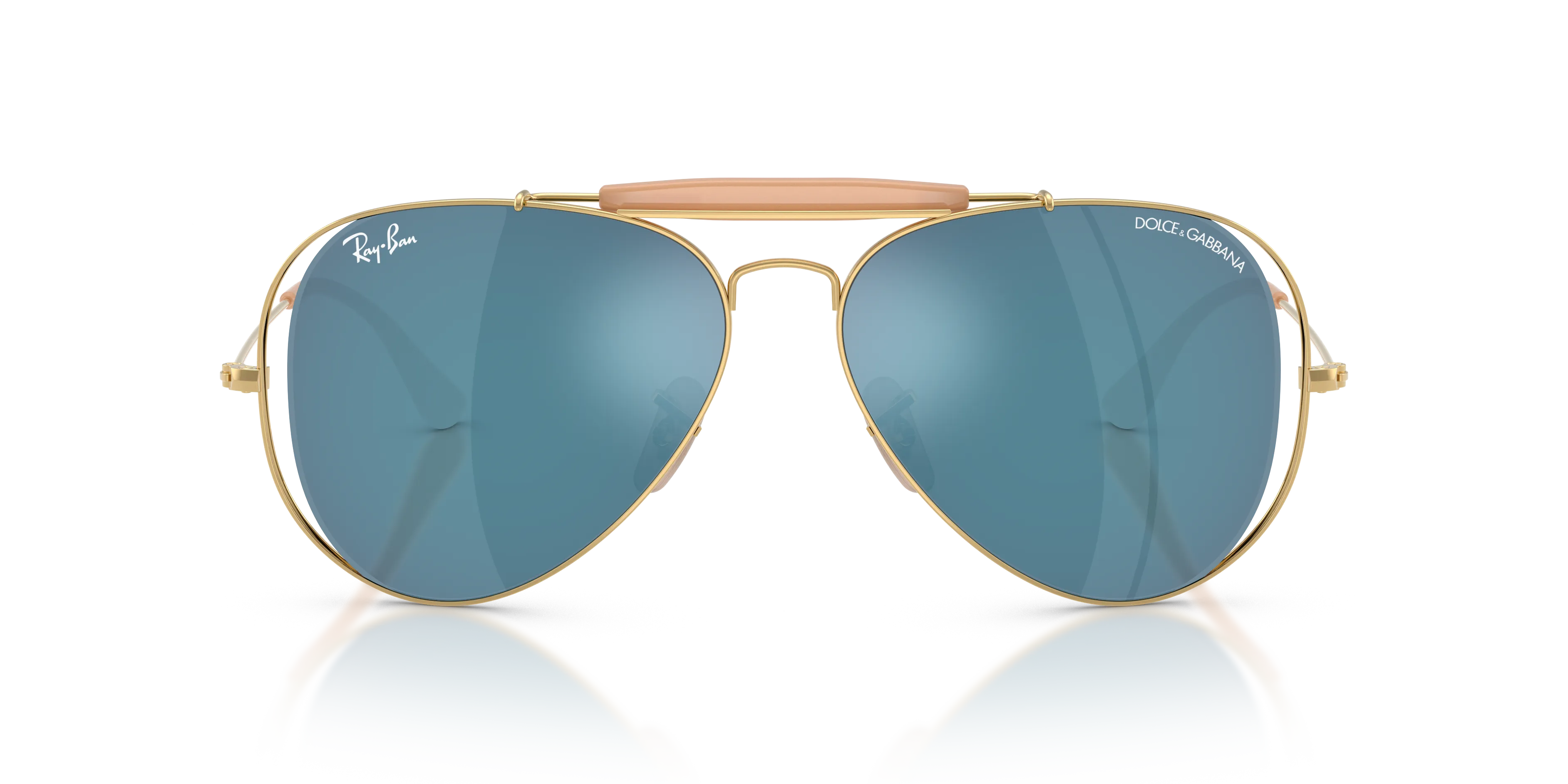 Ray - Ban RB3029M 001/55 Occhiali da sole Metallo Oro Blu Pilot Specchiate - immagine 3