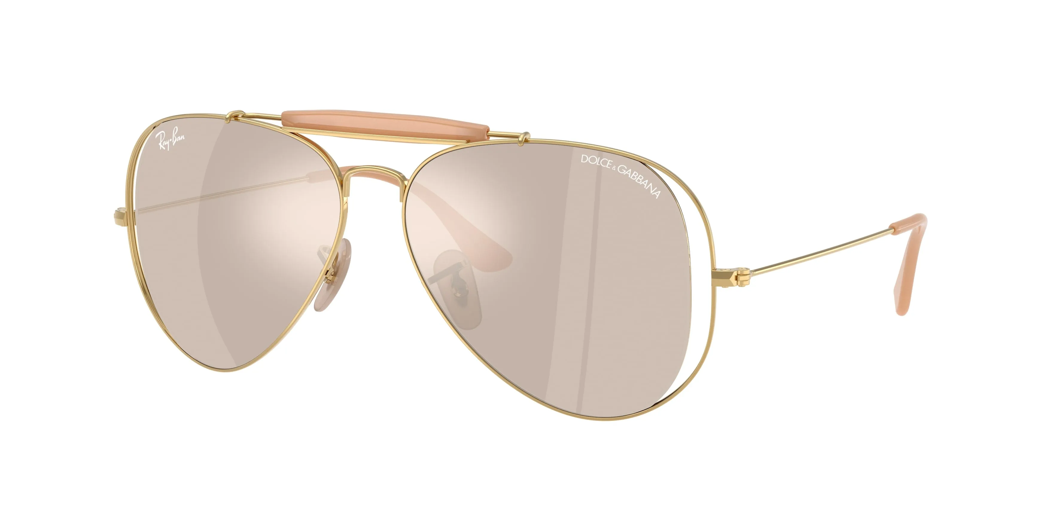 Ray - Ban RB3029M 001/0V Occhiali da sole Metallo Oro Marrone Pilot Specchiate - immagine 1