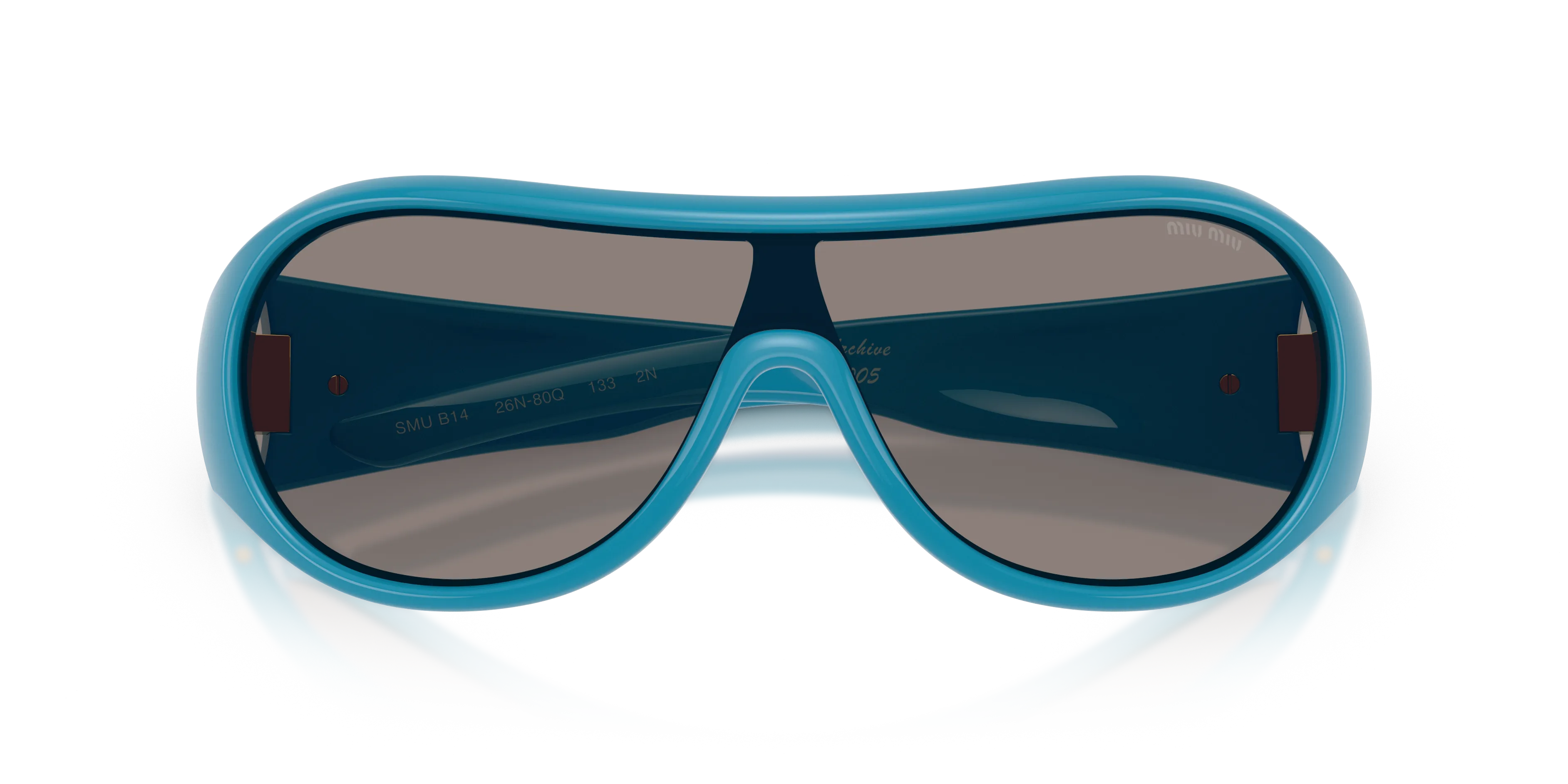 Miu Miu MU B14SU 26N80Q Occhiali da sole Iniettato Blu Grigio Geometrica Normale - immagine 2