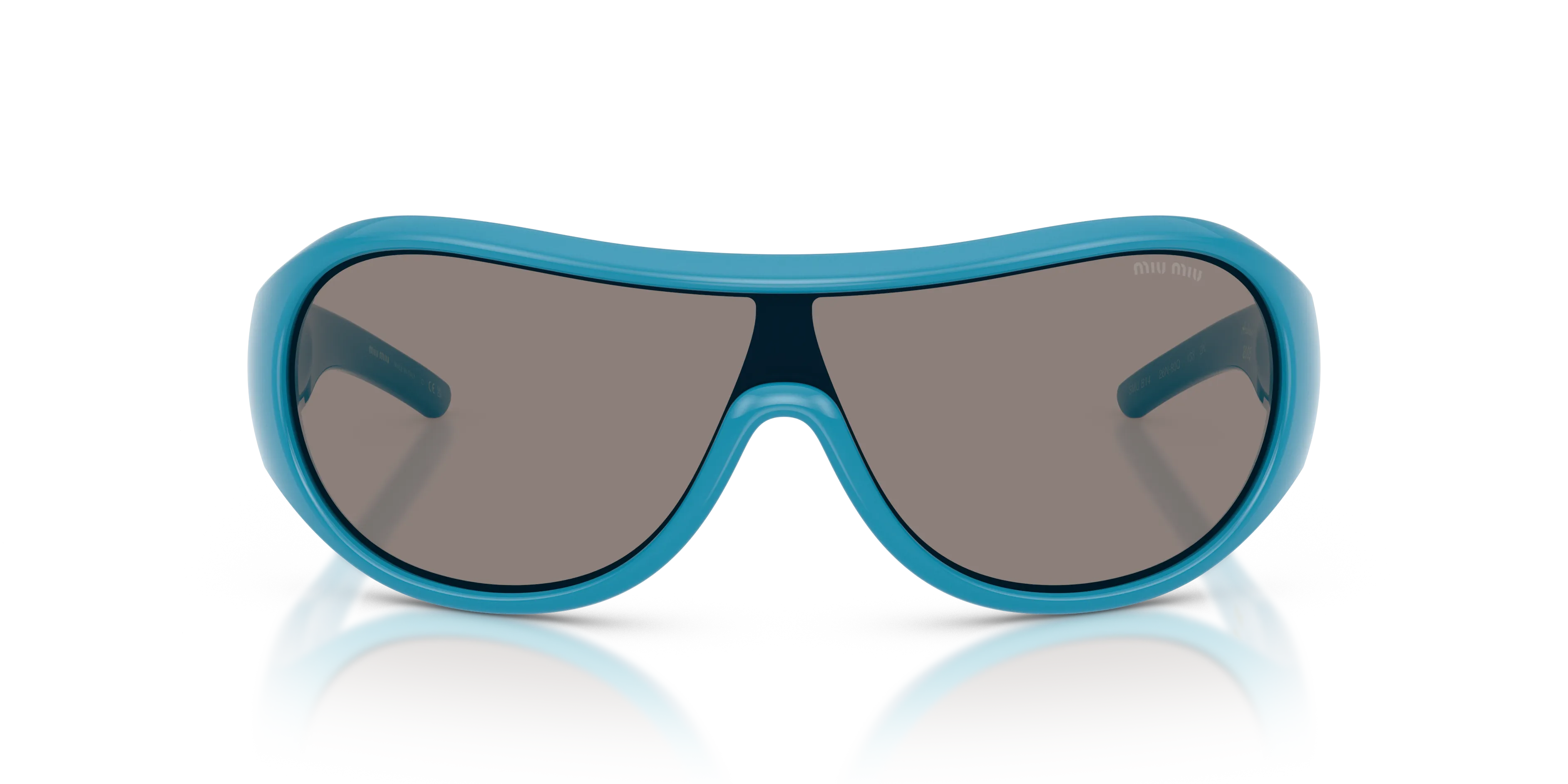 Miu Miu MU B14SU 26N80Q Occhiali da sole Iniettato Blu Grigio Geometrica Normale - immagine 3