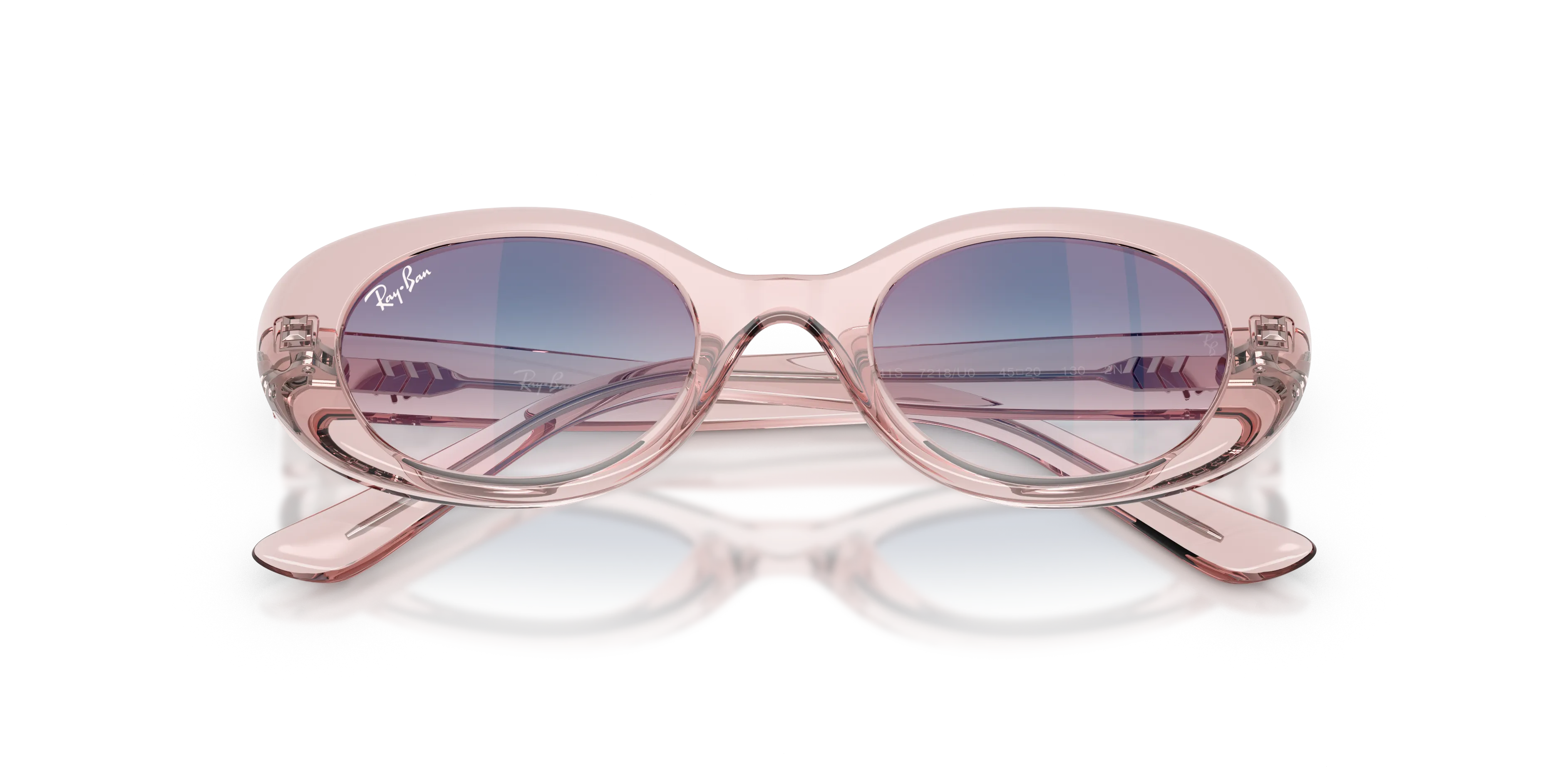 Ray - Ban RJ9141S 7218U0 Occhiali da sole bambino Iniettato Rosa Rotonda Specchiate Sfumato - immagine 2