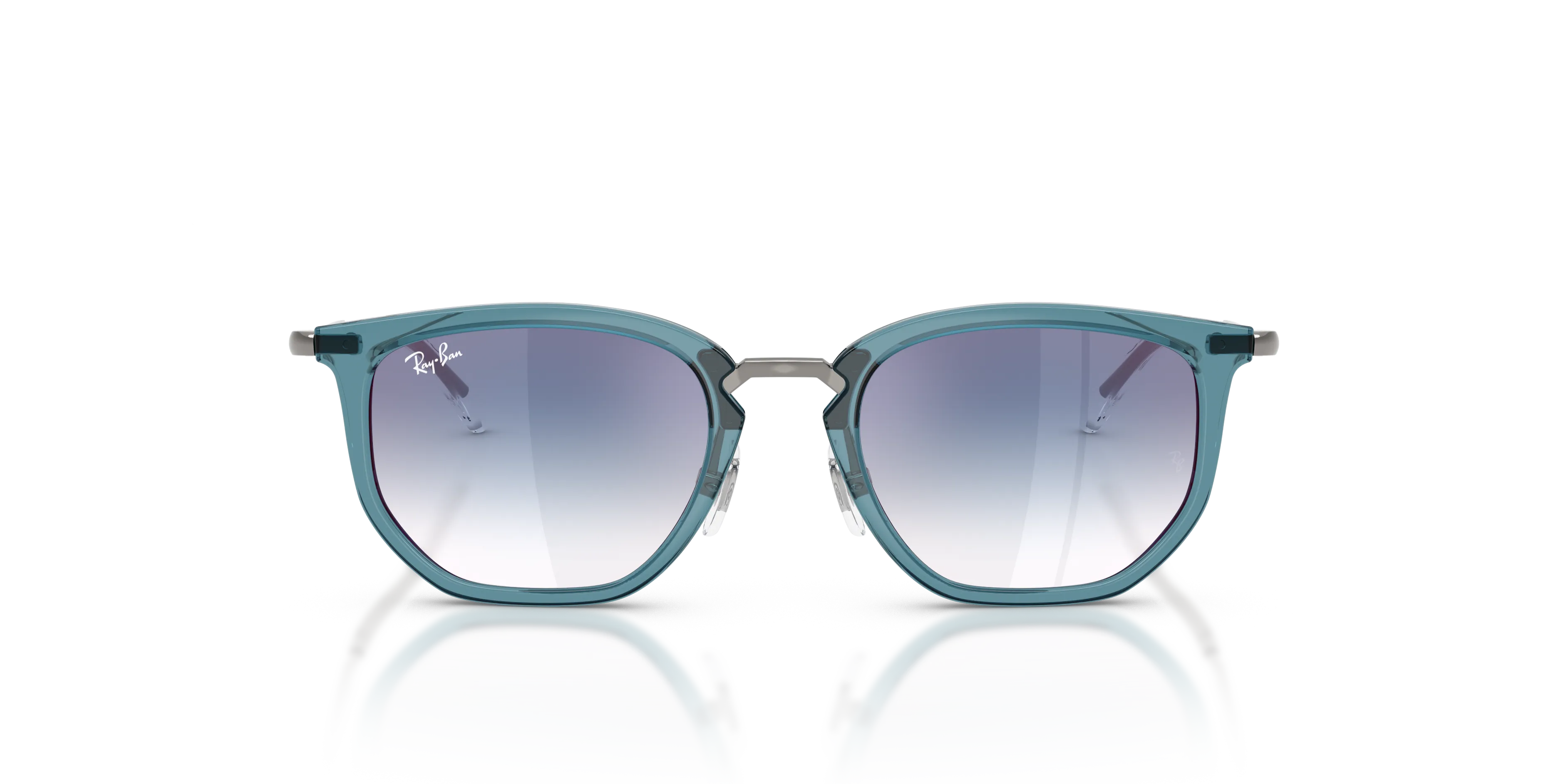 Ray - Ban RJ9085S 7222U0 Occhiali da sole bambino Nylon Blu Geometrica Specchiate Sfumato - immagine 3
