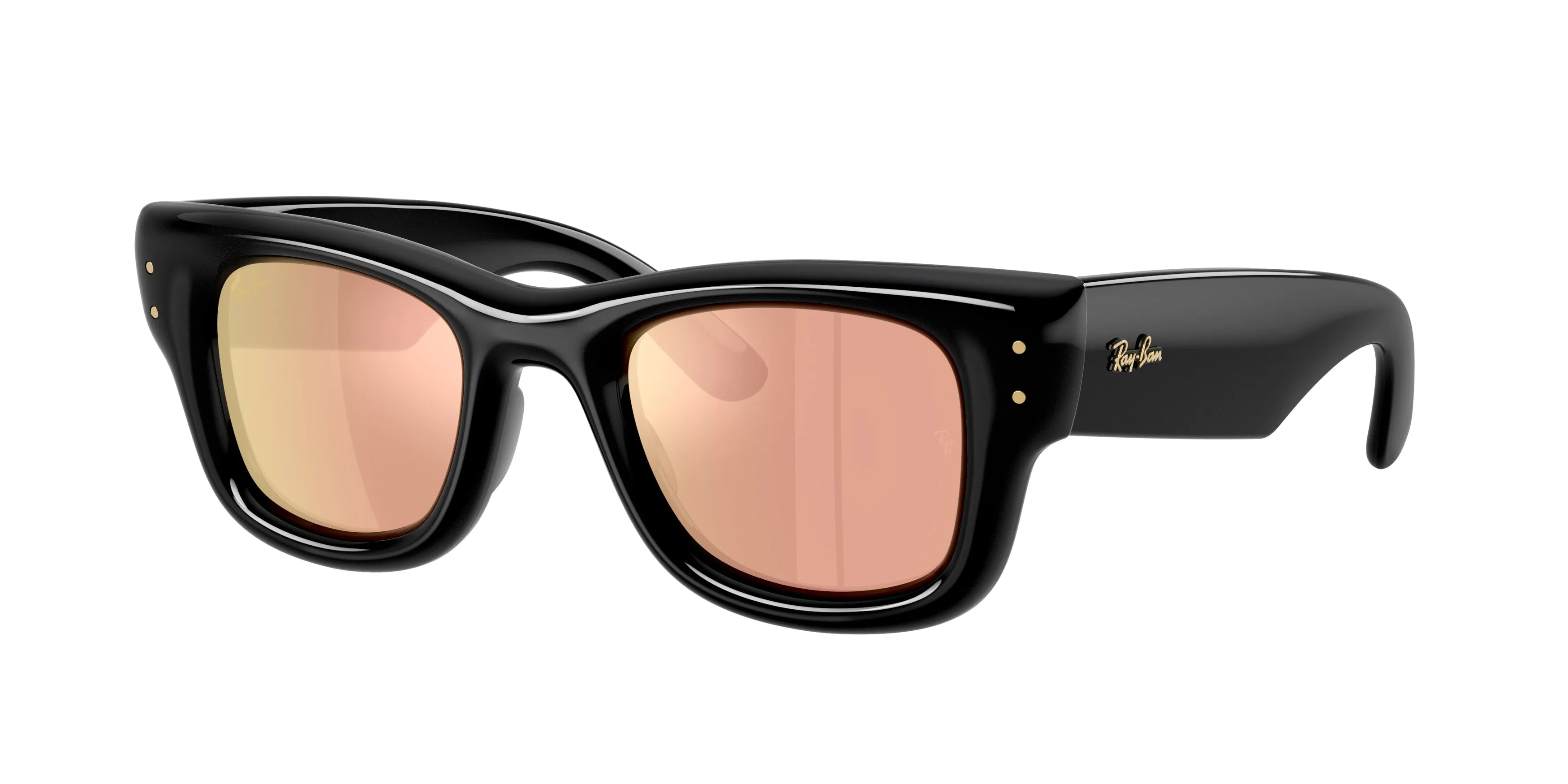 Ray - Ban RB4940 WAYFARER PUFFER 601/7J Occhiali da sole Nylon Nero Marrone Squadrata Specchiate - immagine 1