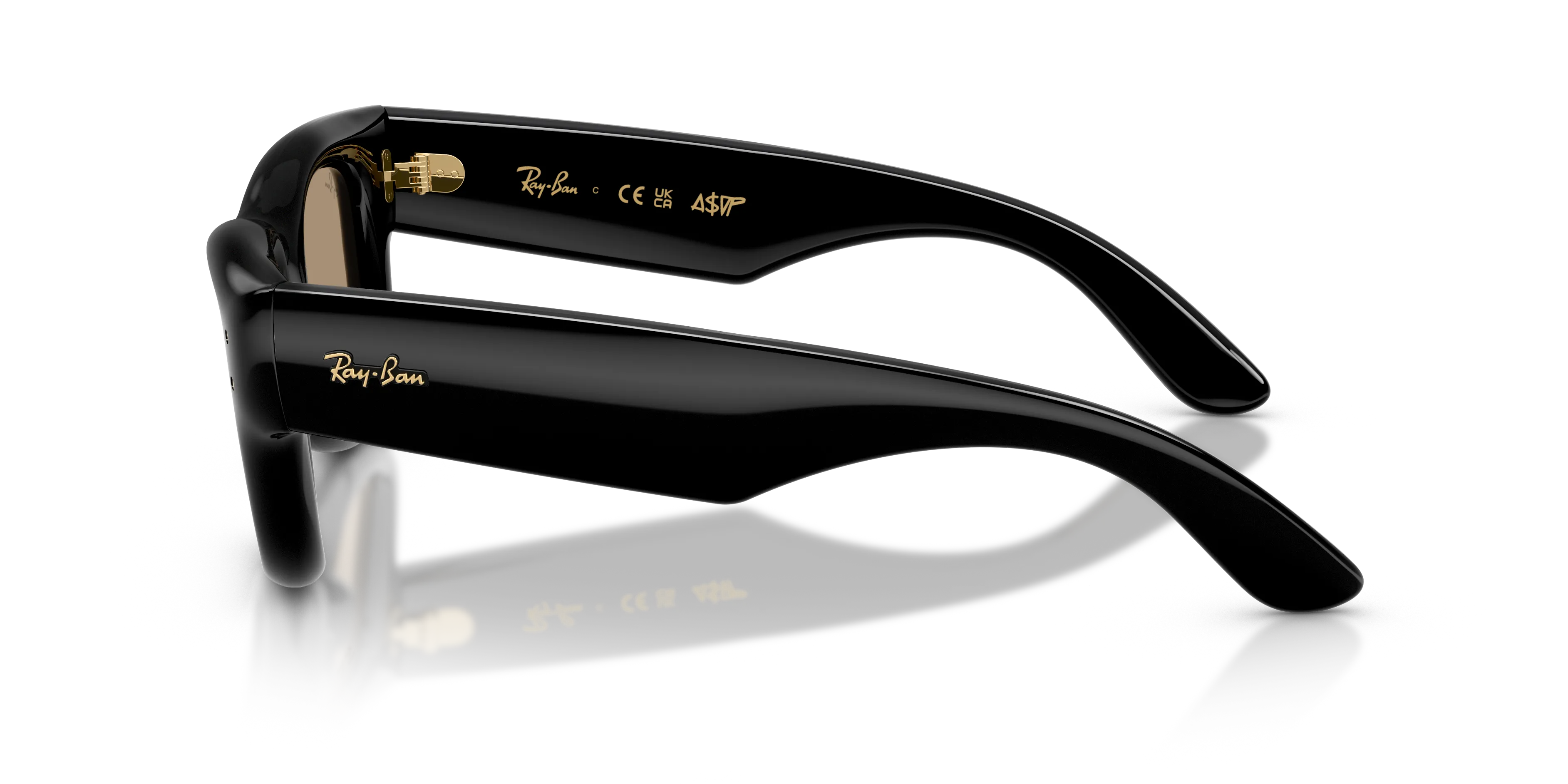 Ray - Ban RB4940 WAYFARER PUFFER 601/7J Occhiali da sole Nylon Nero Marrone Squadrata Specchiate - immagine 4