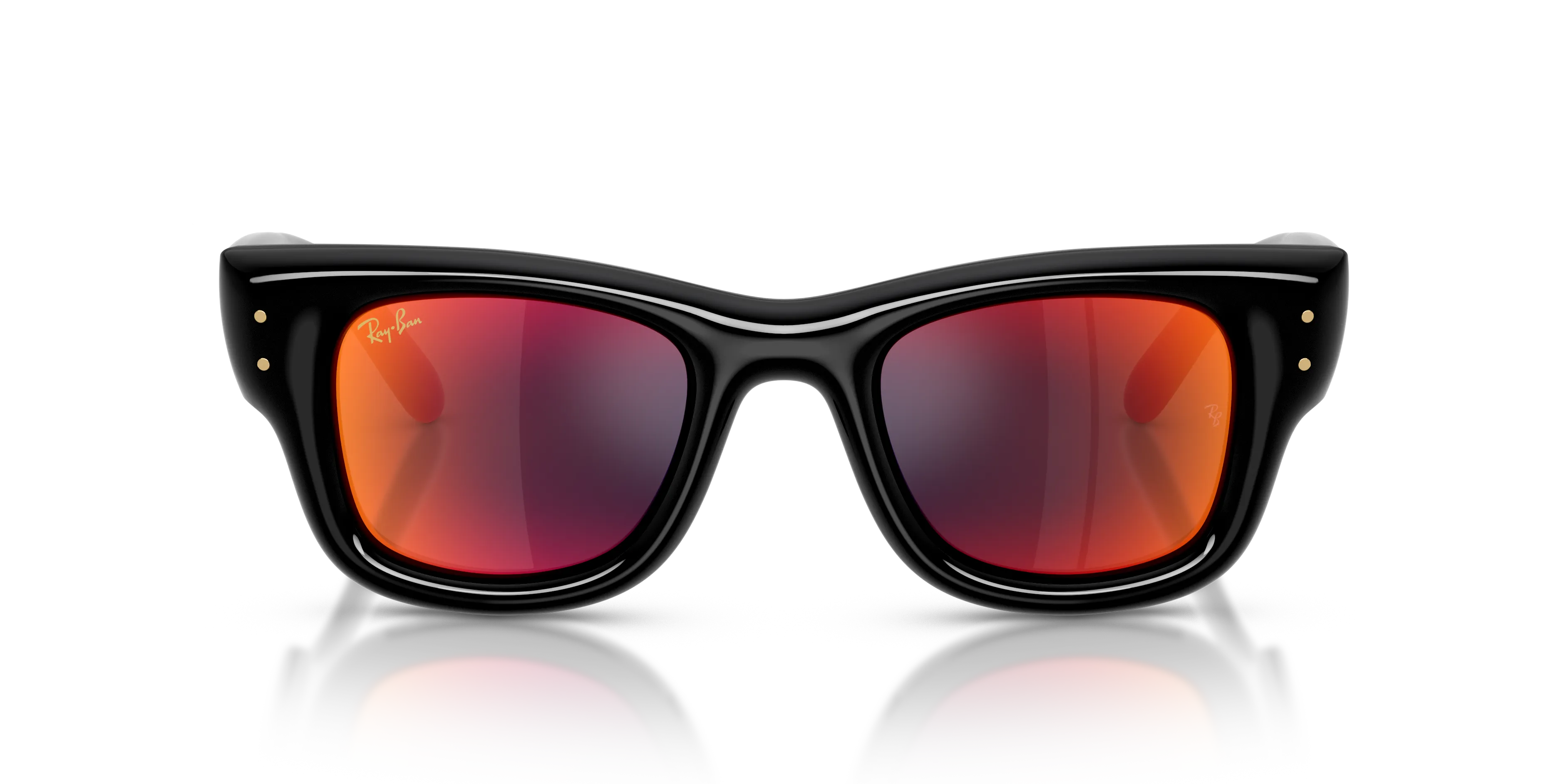 Ray - Ban RB4940 WAYFARER PUFFER 601/6Q Occhiali da sole Nylon Nero Marrone Squadrata Specchiate - immagine 3