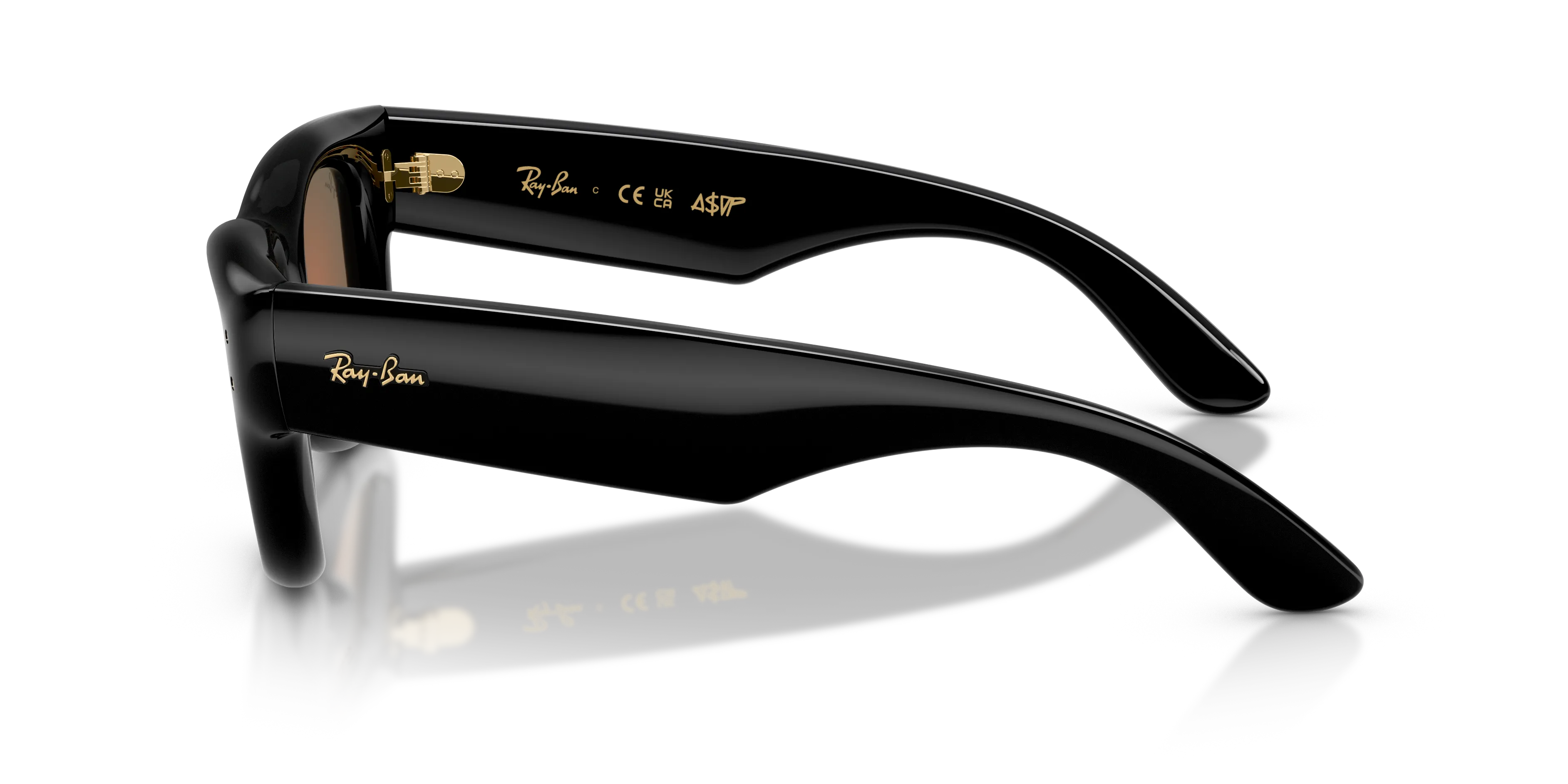 Ray - Ban RB4940 WAYFARER PUFFER 601/6Q Occhiali da sole Nylon Nero Marrone Squadrata Specchiate - immagine 4